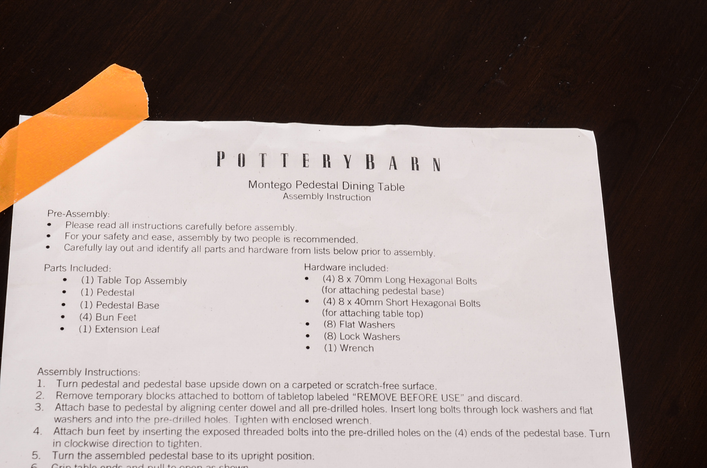 Pottery Barn "Montego" Pedestal Dining Table