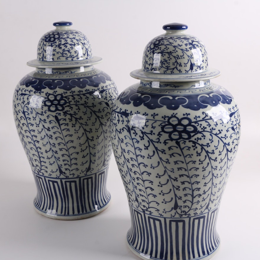 Chinese Blue and White Porcelain Ginger Jars