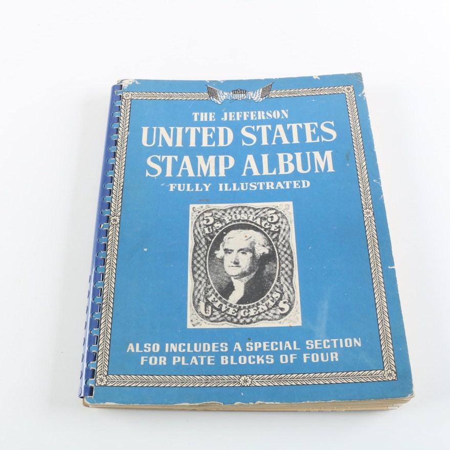 "The Jefferson United States Stamp Album" with Stamps