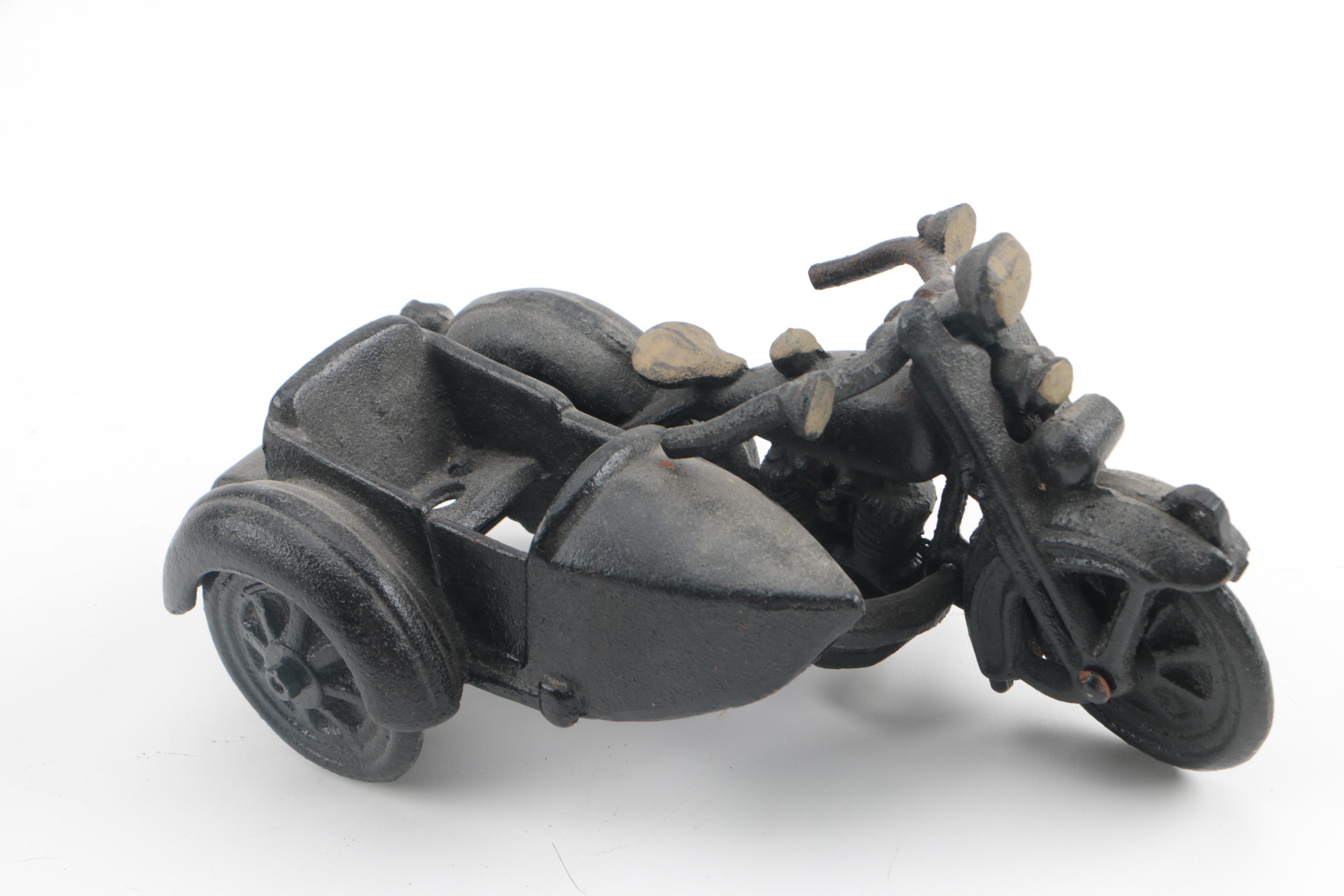 Cast Iron Mortorcycle Figurines and Indian Chief PowerPlus Sign