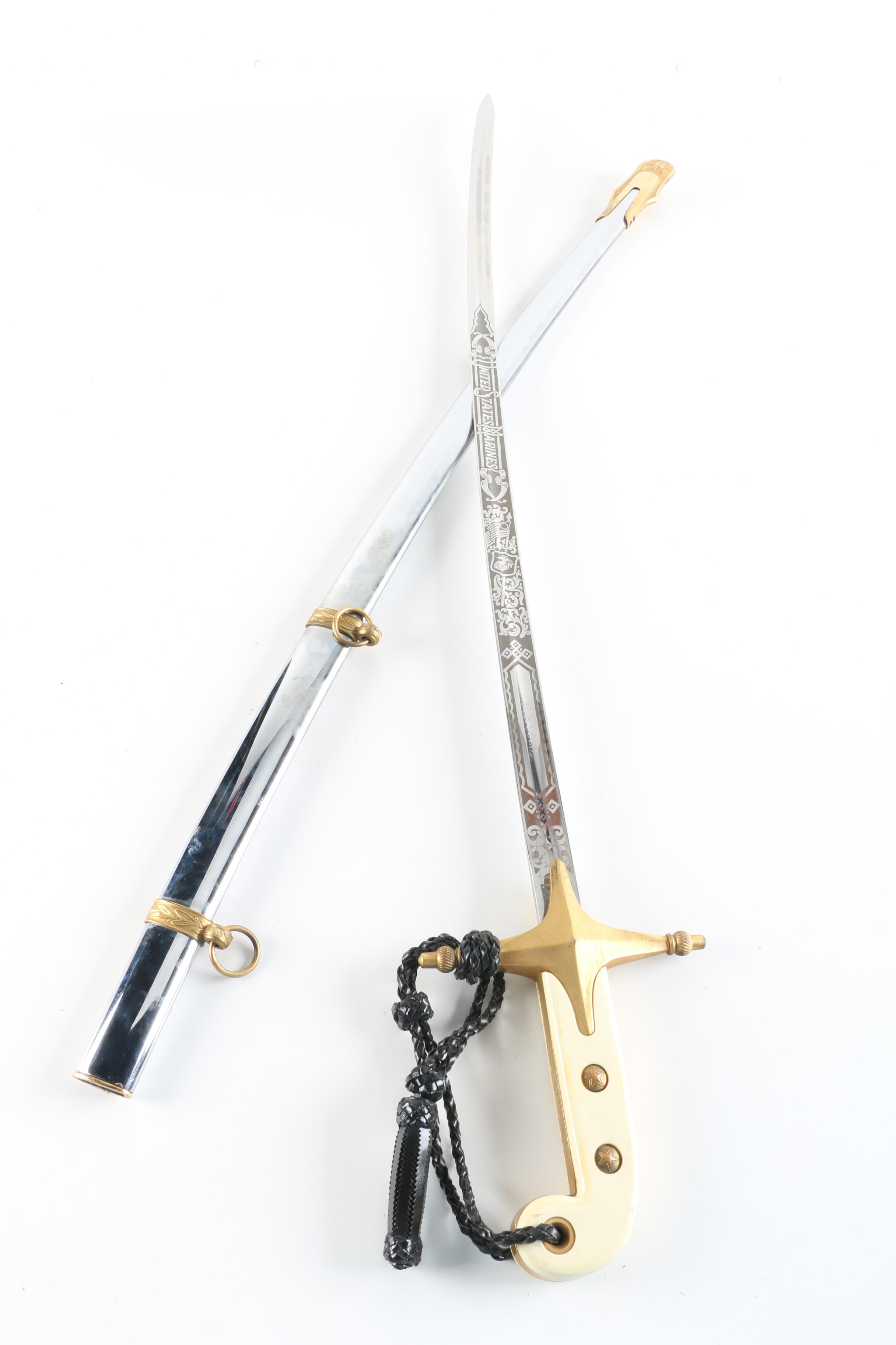 U.S. Marine Corps Mameluke Dress Sword by Hilborn-Hamburger With Case