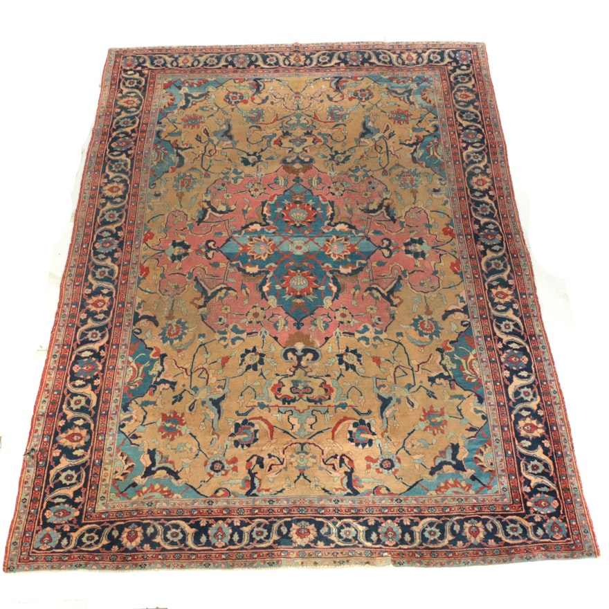 Semi-Antique Hand-Knotted Persian Wool Room Sized Rug