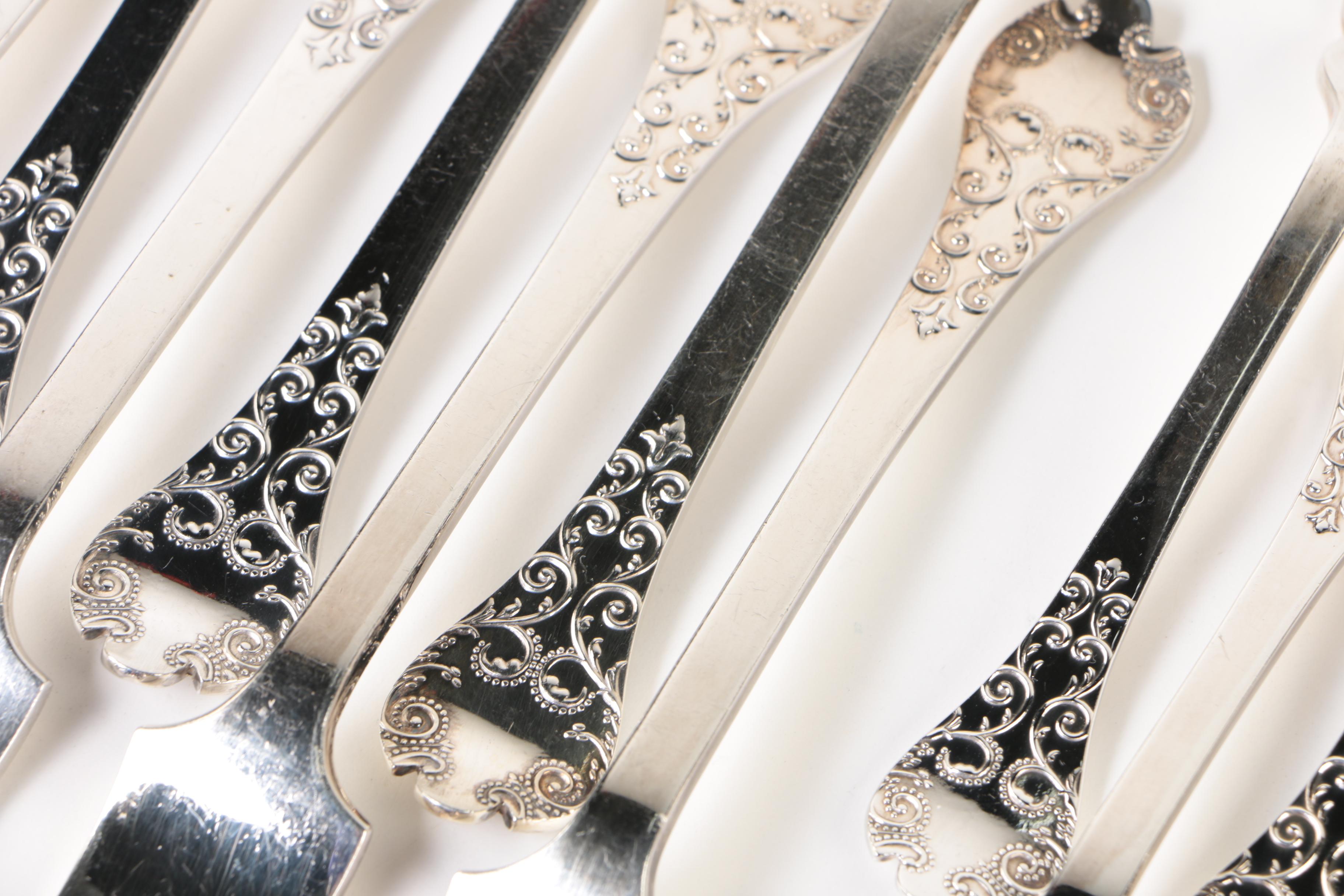 C.J. Vander Ltd. "Charles II" Sterling Silver Flatware Set for Eight