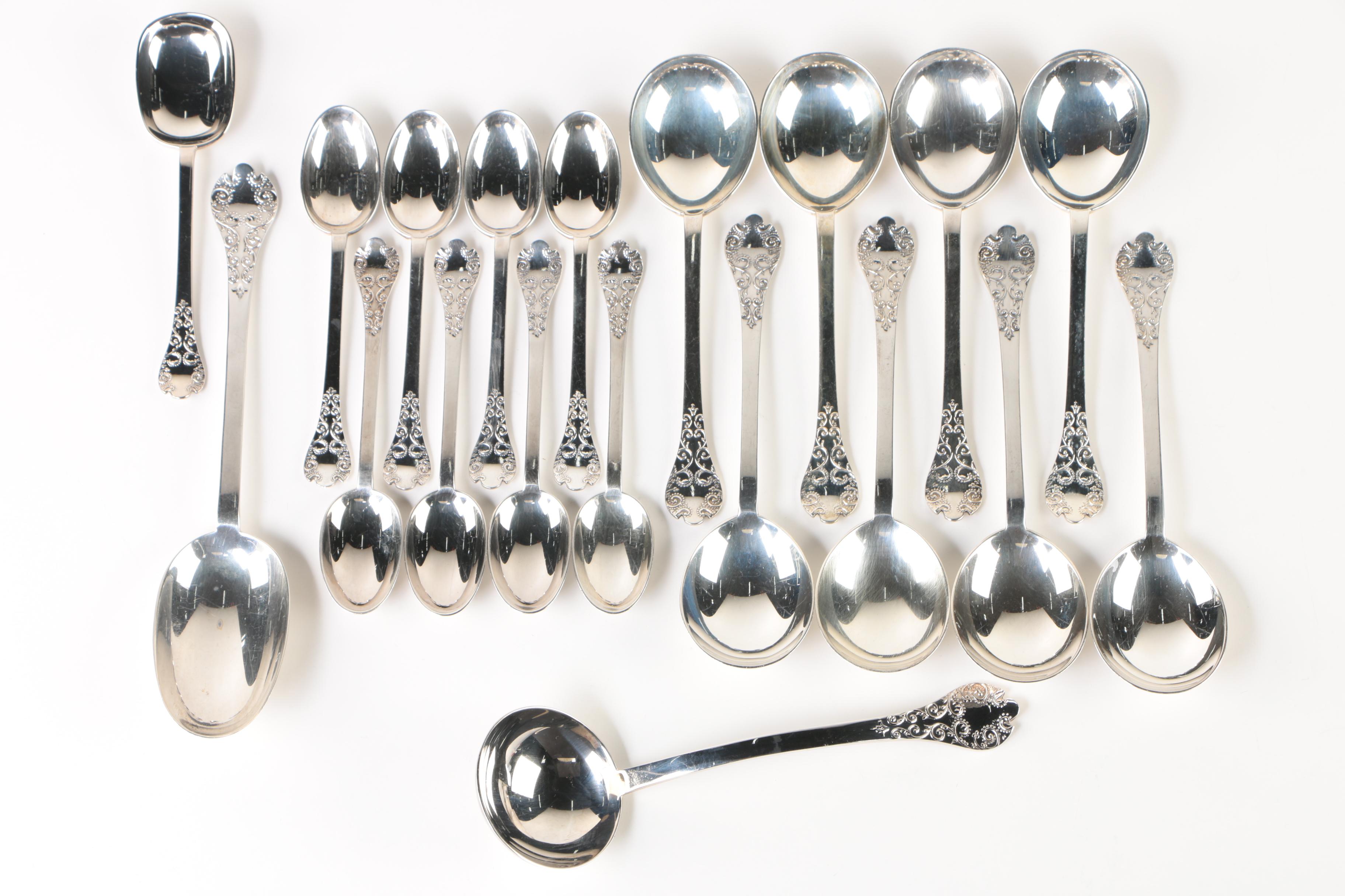 C.J. Vander Ltd. "Charles II" Sterling Silver Flatware Set for Eight