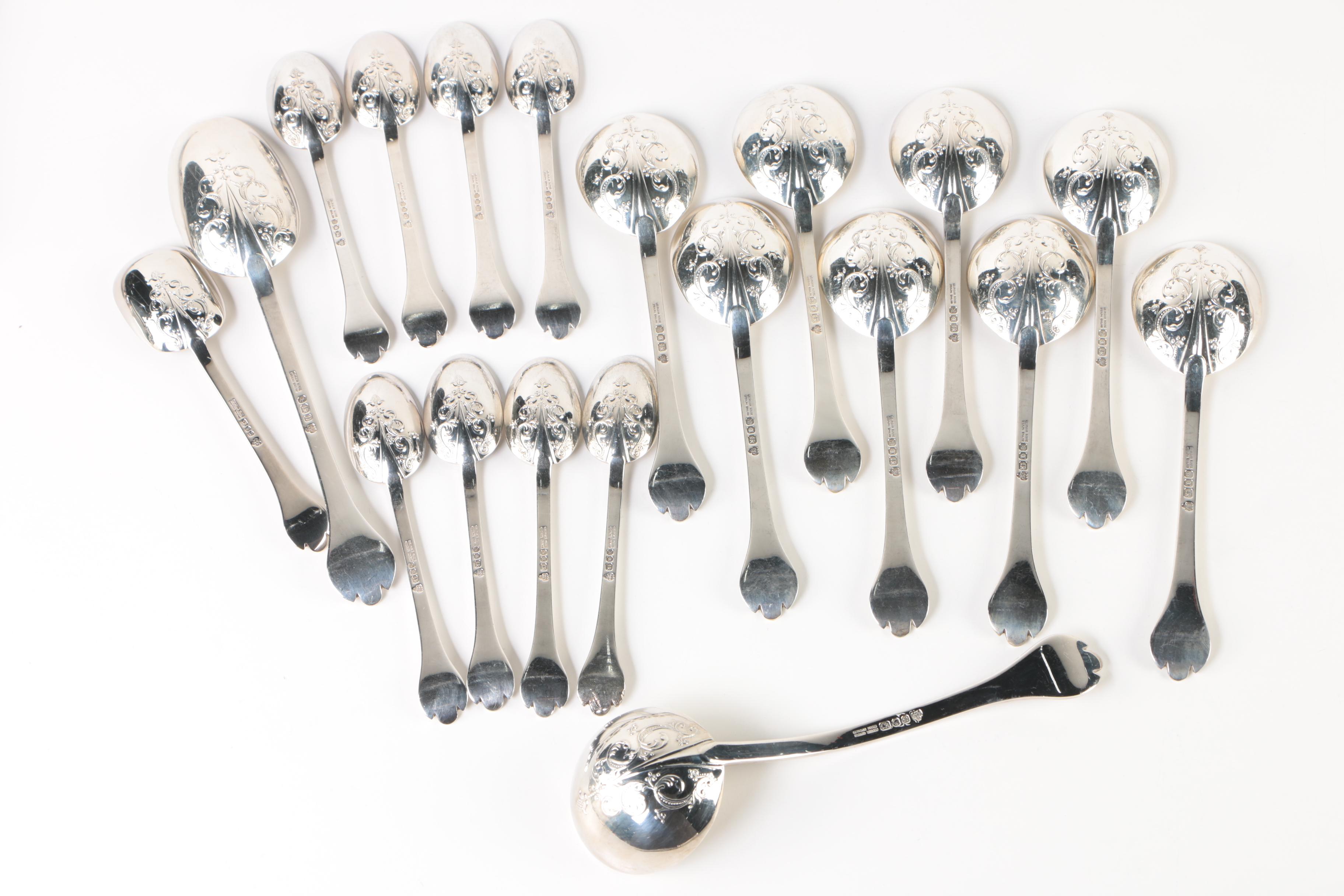 C.J. Vander Ltd. "Charles II" Sterling Silver Flatware Set for Eight