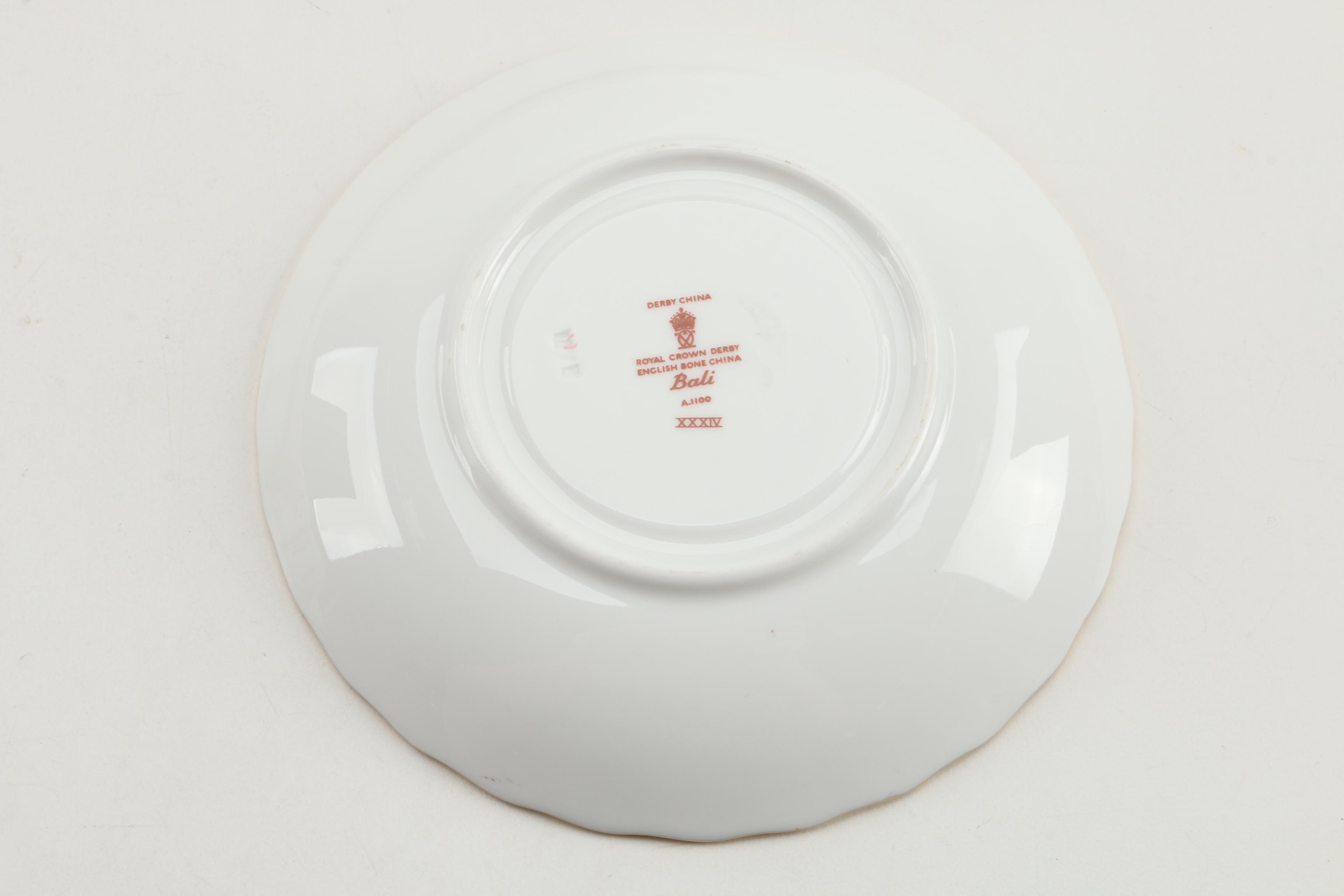 Royal Crown Derby "Bali" Bone China Cups and Saucers Circa 1975 - 1992