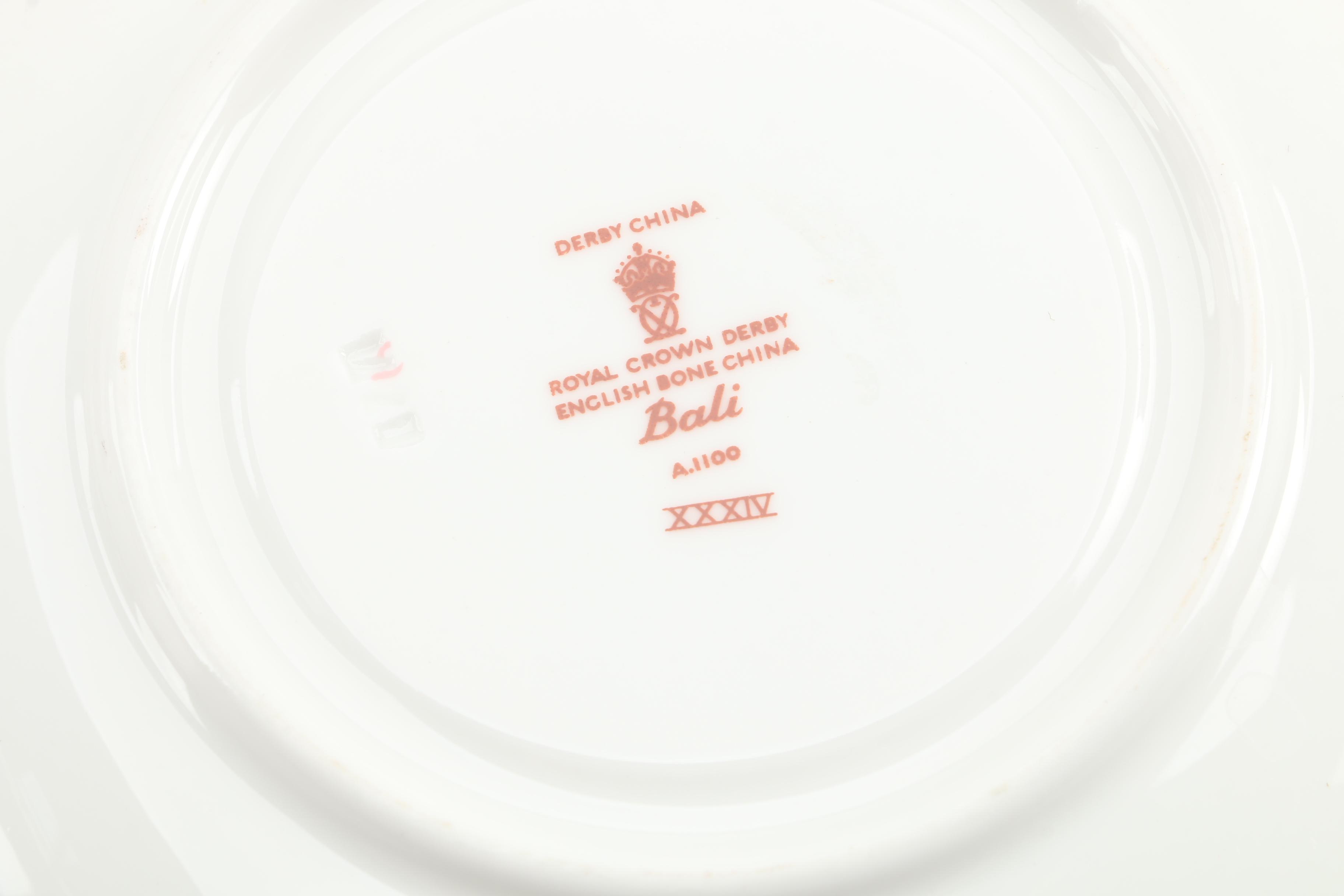 Royal Crown Derby "Bali" Bone China Cups and Saucers Circa 1975 - 1992