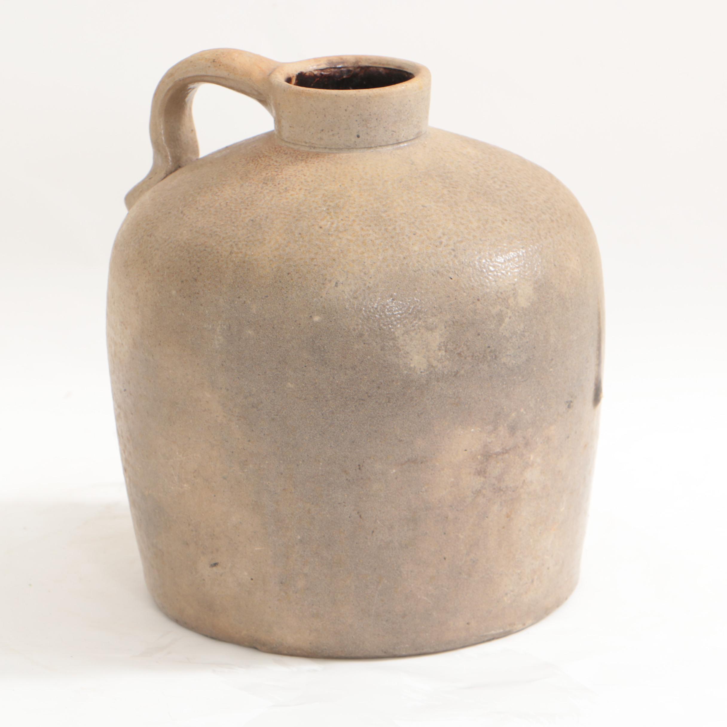 Antique F.H. Weeks Stoneware Syrup Jug, Whiskey Jug and Container