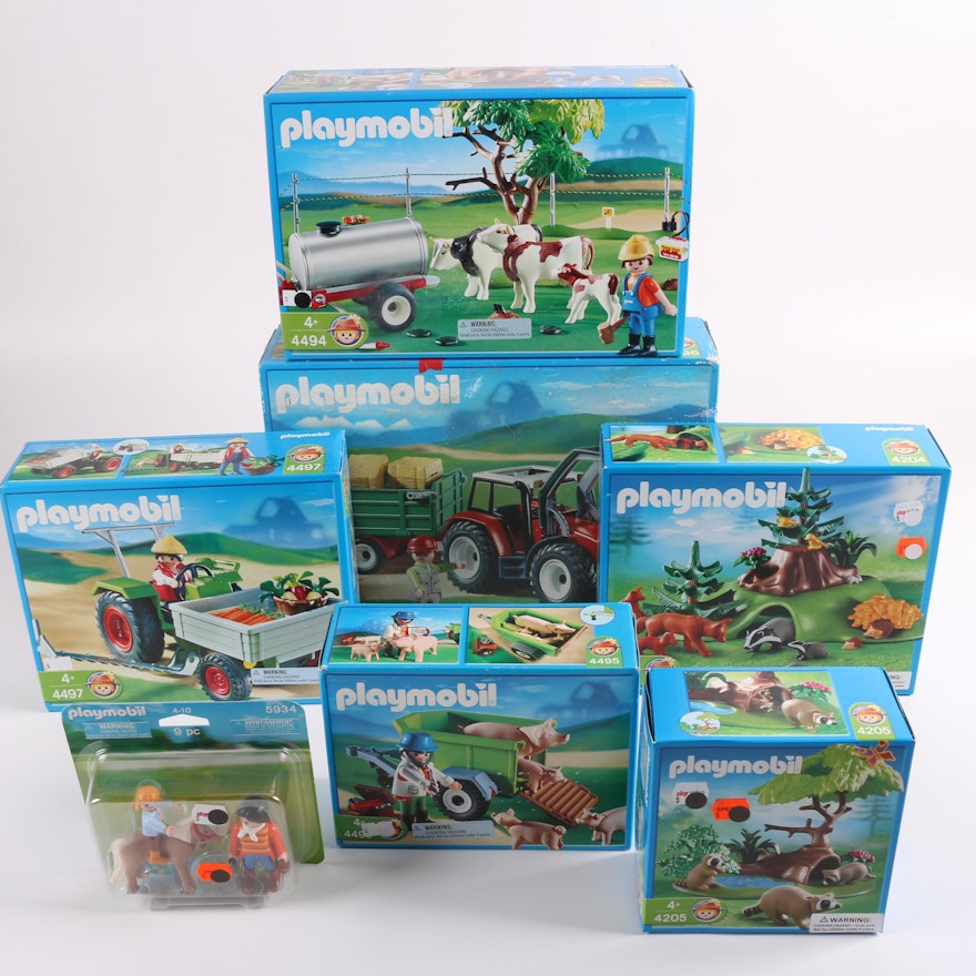 Playmobil Country Themed Sets Including "Tractor with Hay Trailer"