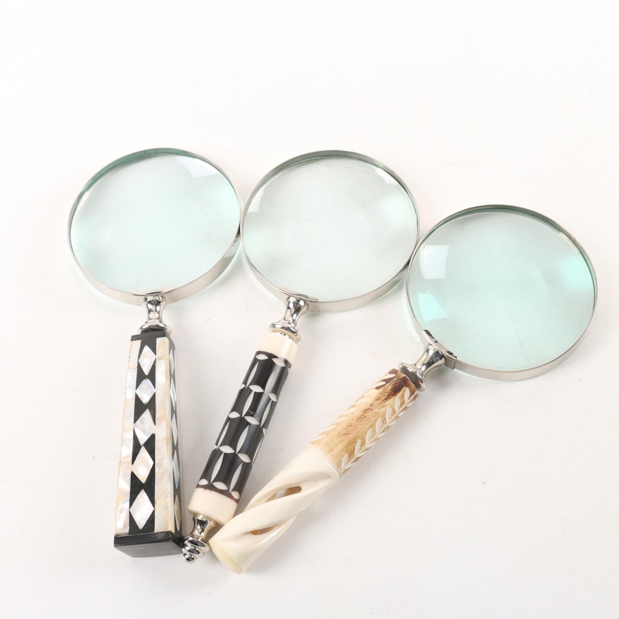 Magnifying Glasses with Horn and Mother of Pearl Inlay