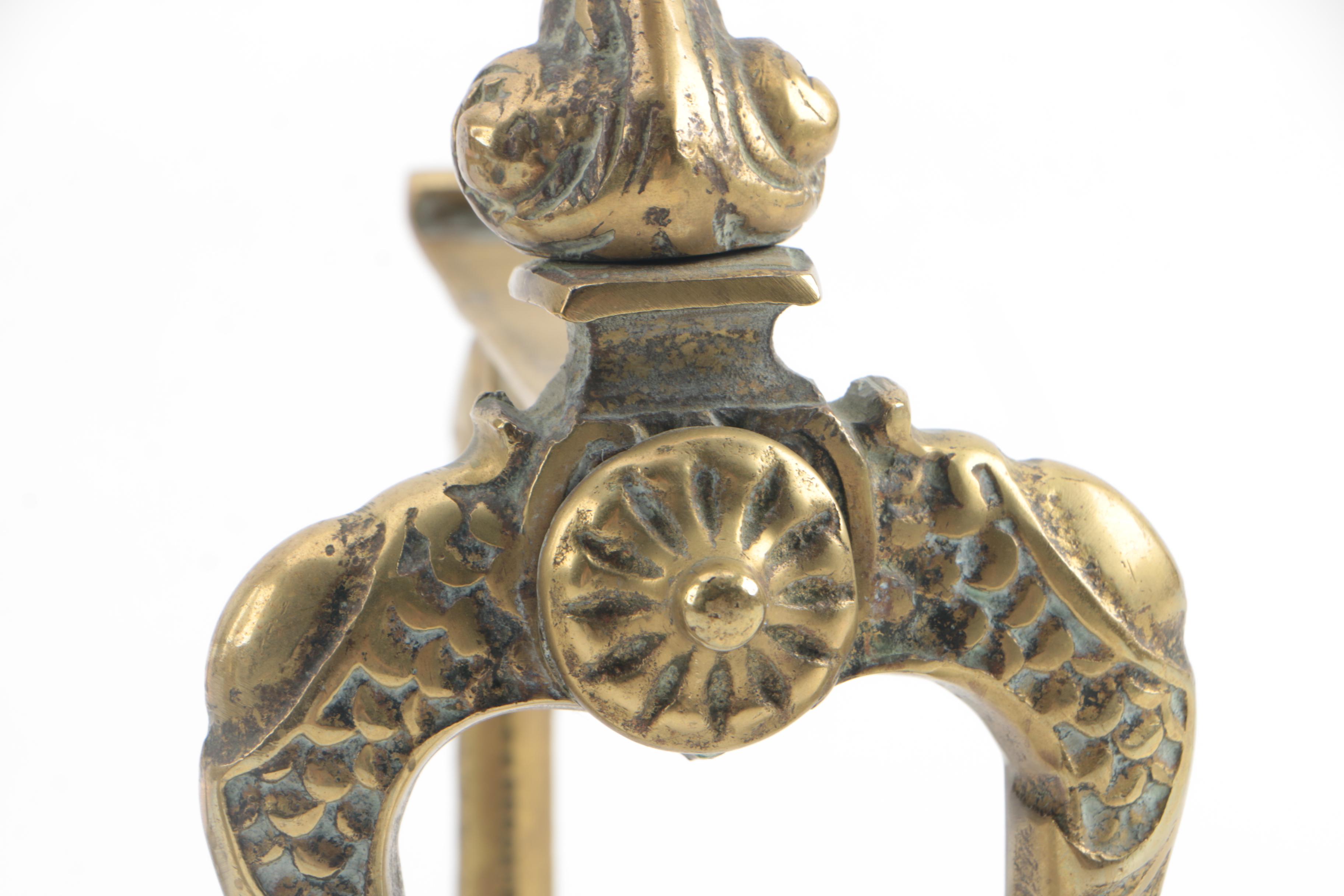 Vintage Brass Footed Andirons with Claw and Ball Motif