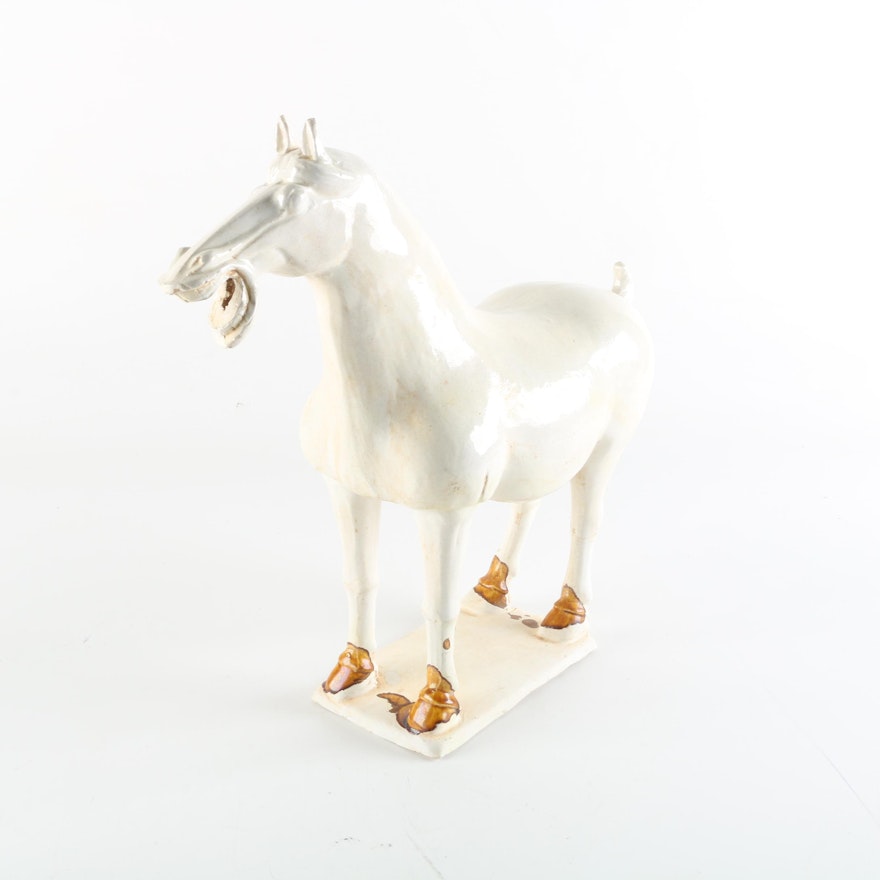 Tang Dynasty Style Ceramic Horse Figurine