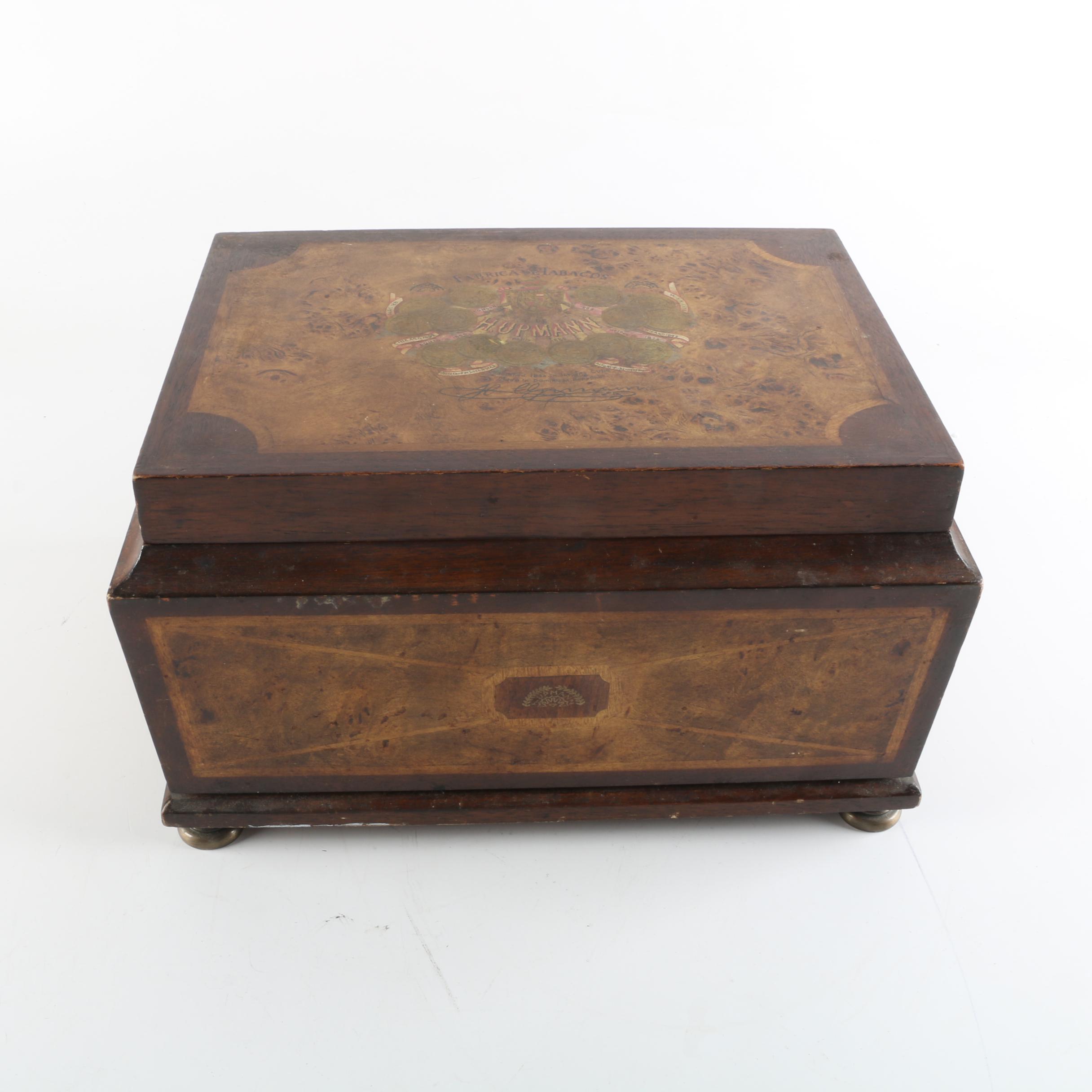 H. Upmann Cedar Lined Tabletop Cigar Humidor with Inlaid Veneer