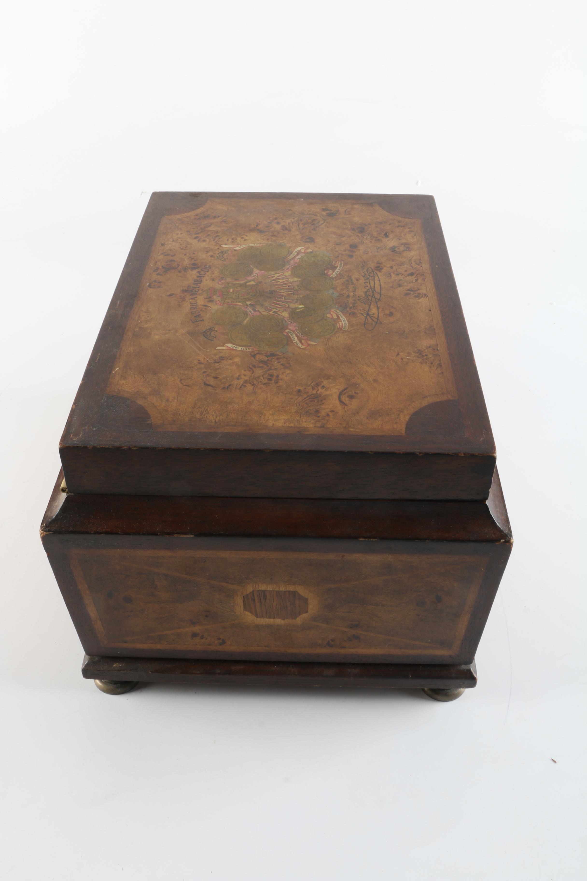 H. Upmann Cedar Lined Tabletop Cigar Humidor with Inlaid Veneer