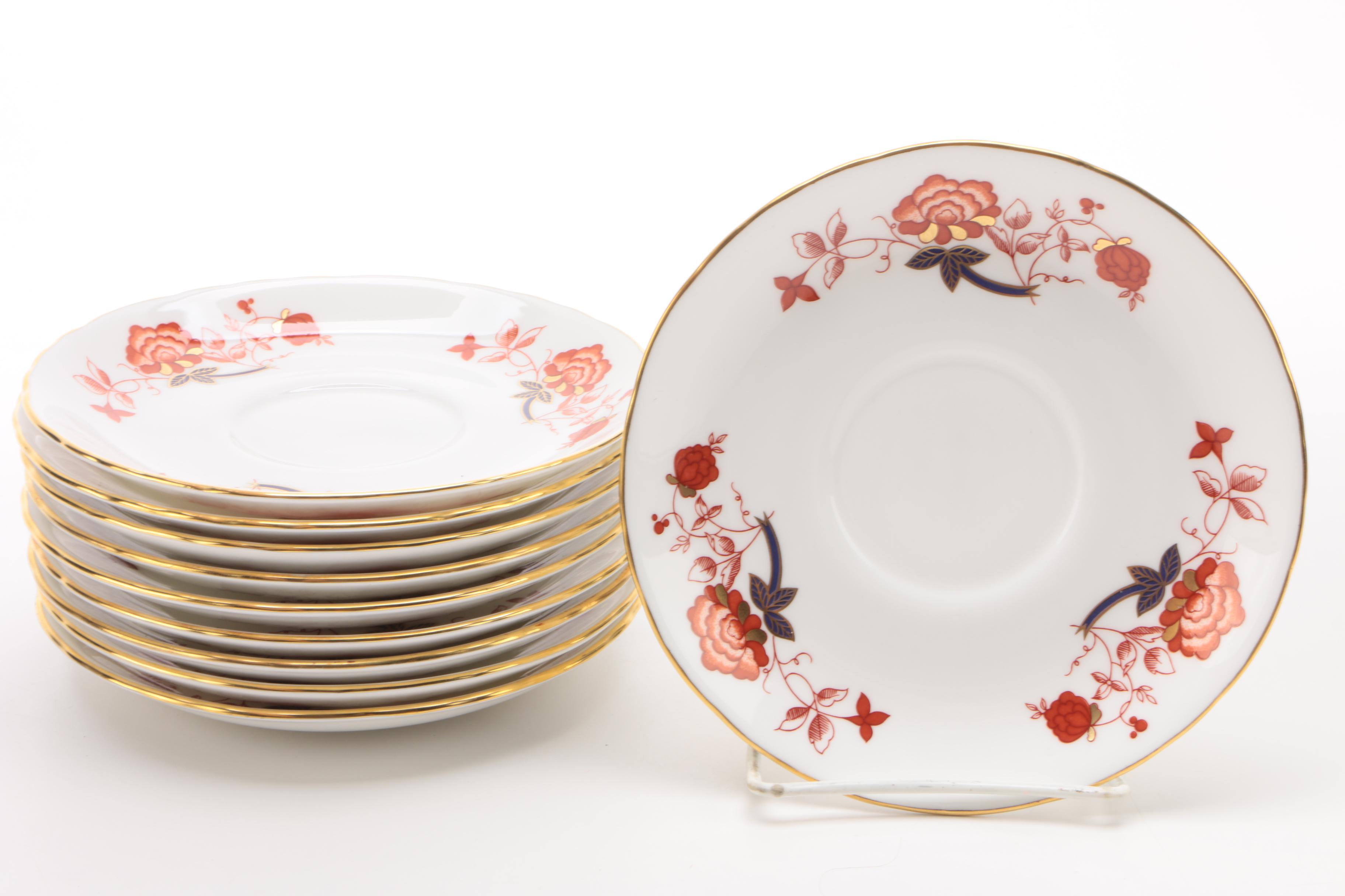 Royal Crown Derby "Bali" Cream Soup Bowls and Saucers Circa 1975 - 1992