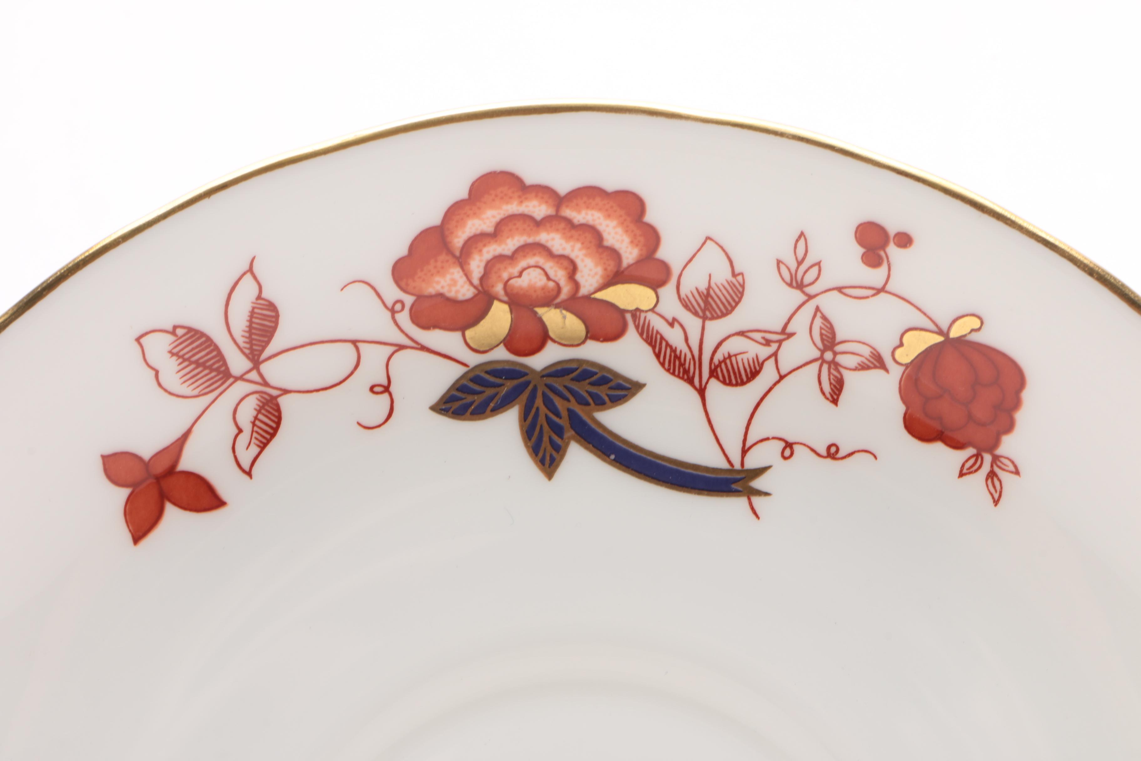 Royal Crown Derby "Bali" Cream Soup Bowls and Saucers Circa 1975 - 1992