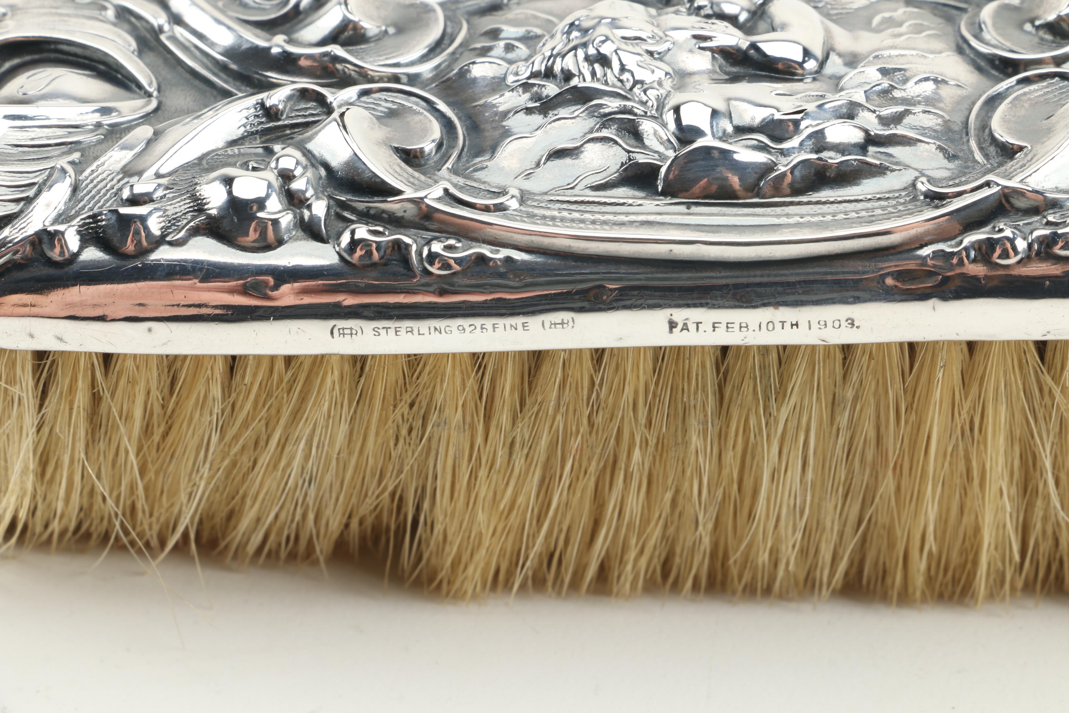 Unger Brothers Sterling Handled Brushes with Other Sterling Vanity Accessories