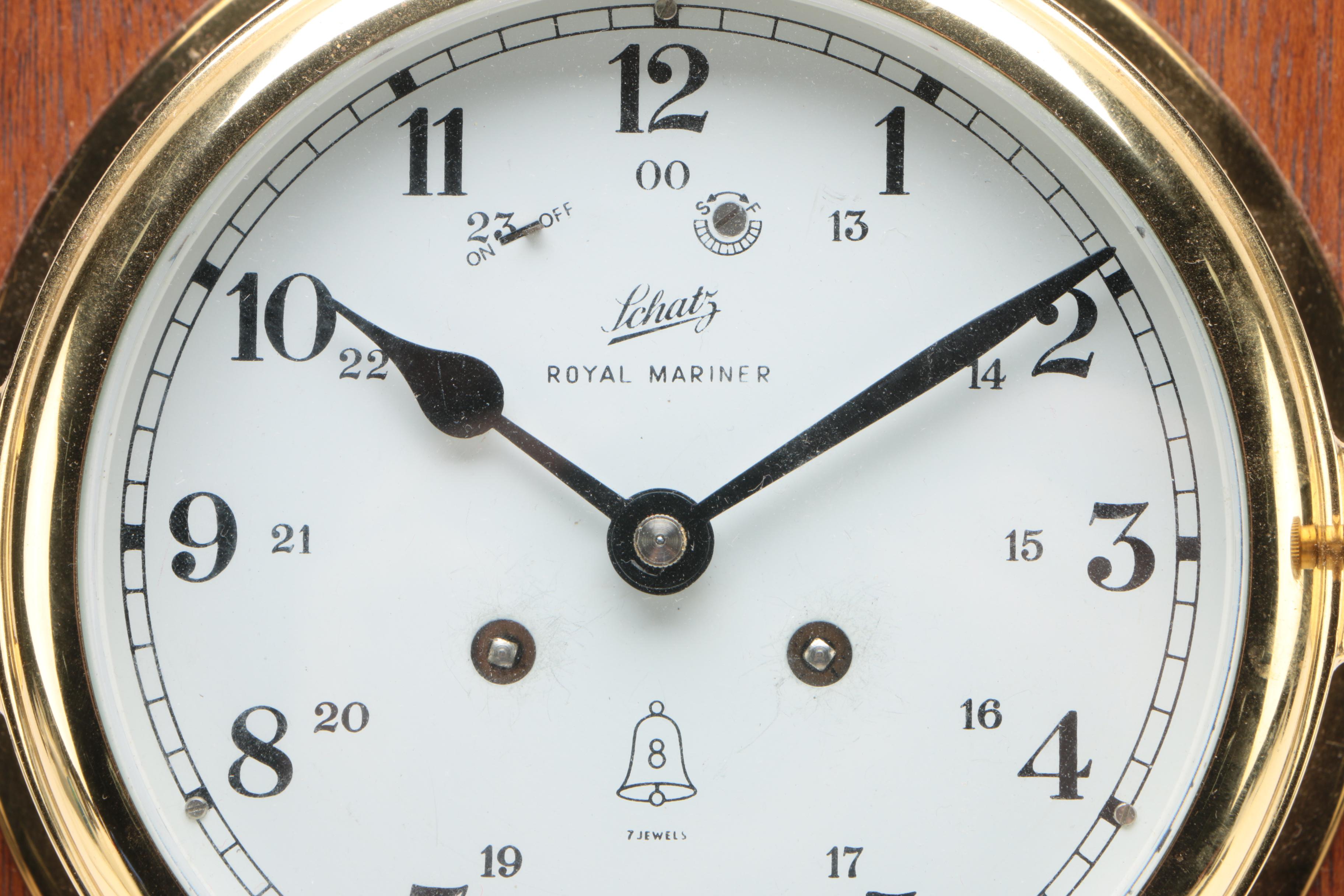 German Schatz Mounted "Royal Mariner" Clock with Compensated Precision Barometer