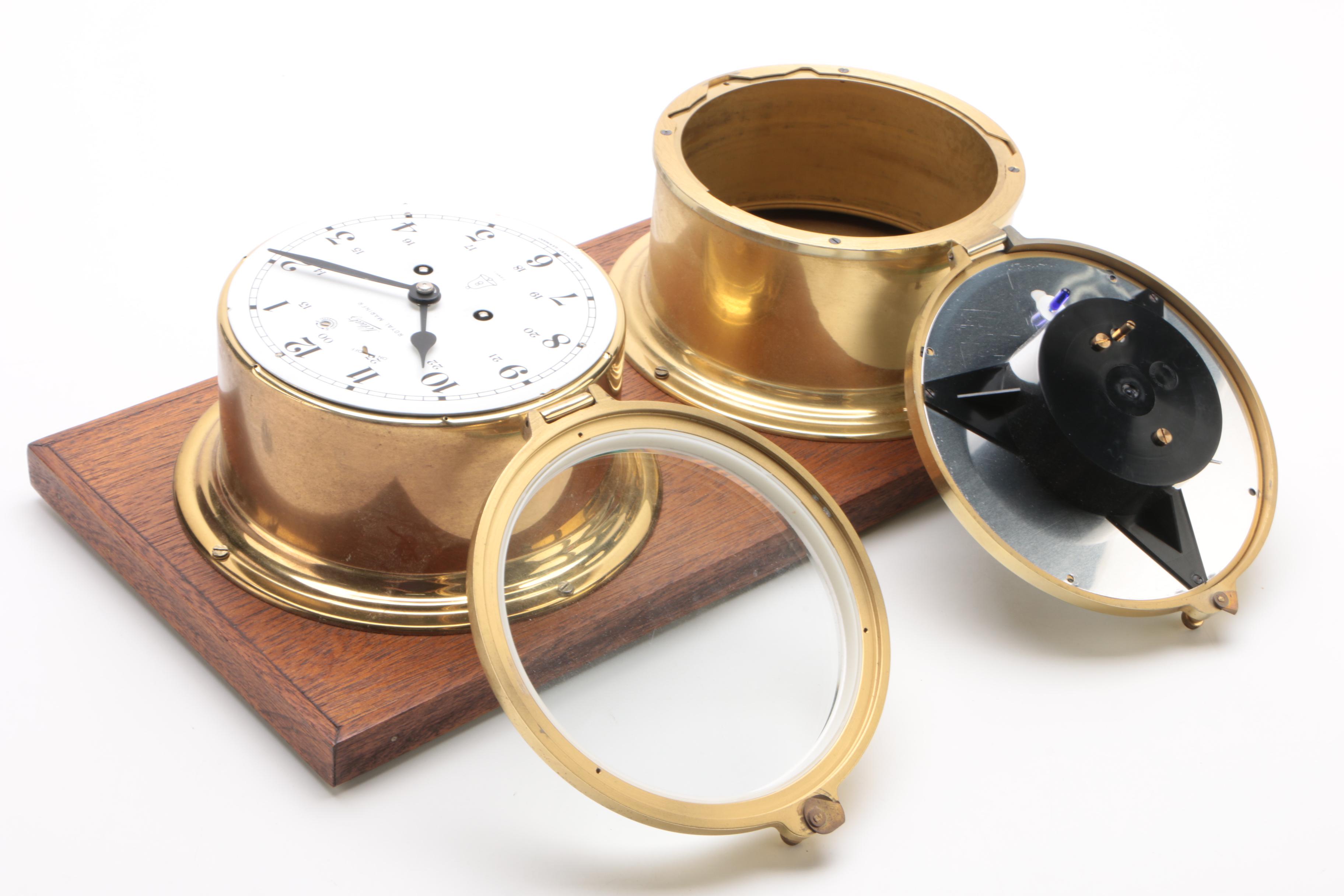 German Schatz Mounted "Royal Mariner" Clock with Compensated Precision Barometer