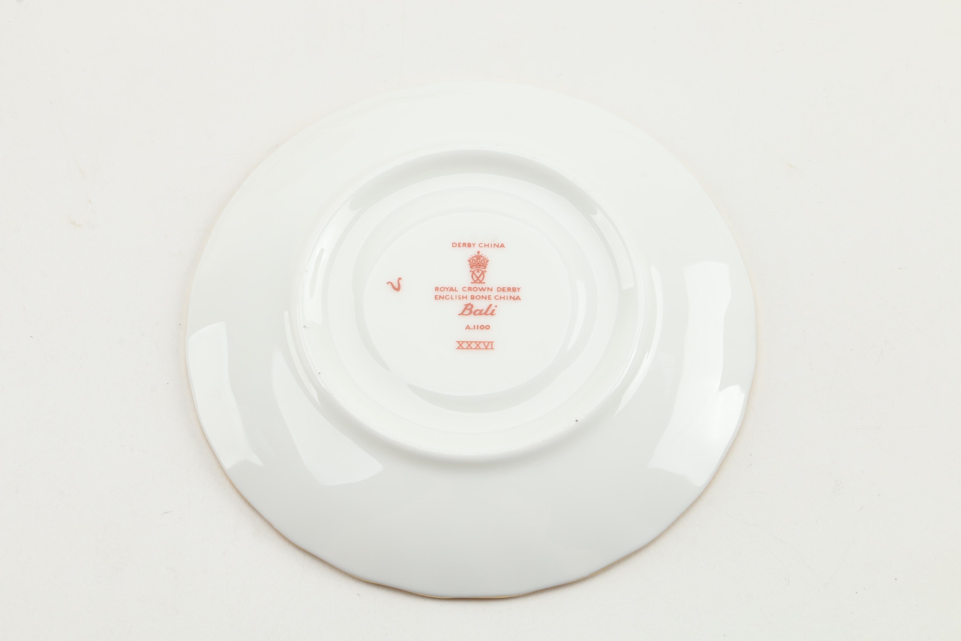 Royal Crown Derby "Bali" Bone China Demitasse Tableware Circa 1975 - 1992