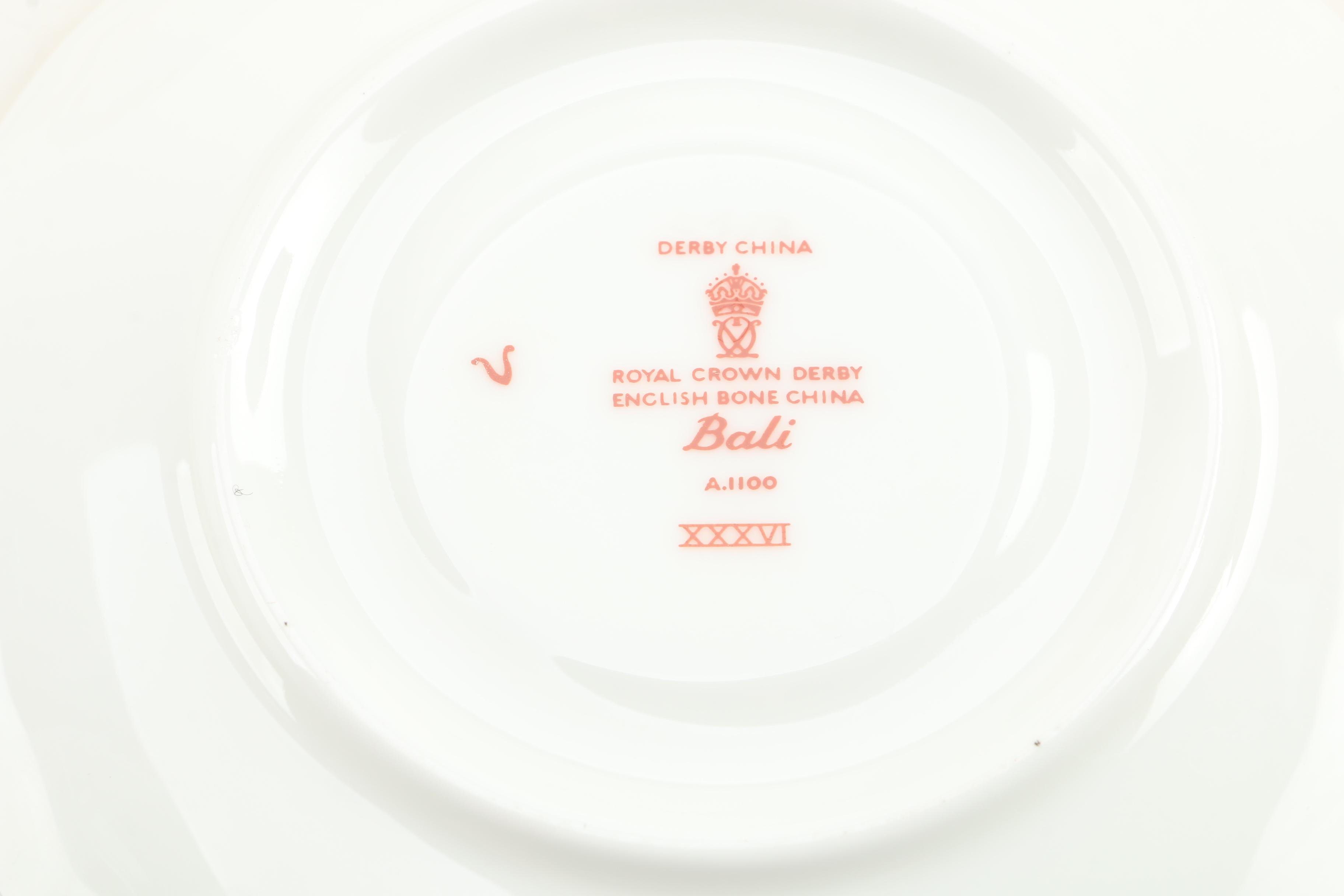 Royal Crown Derby "Bali" Bone China Demitasse Tableware Circa 1975 - 1992