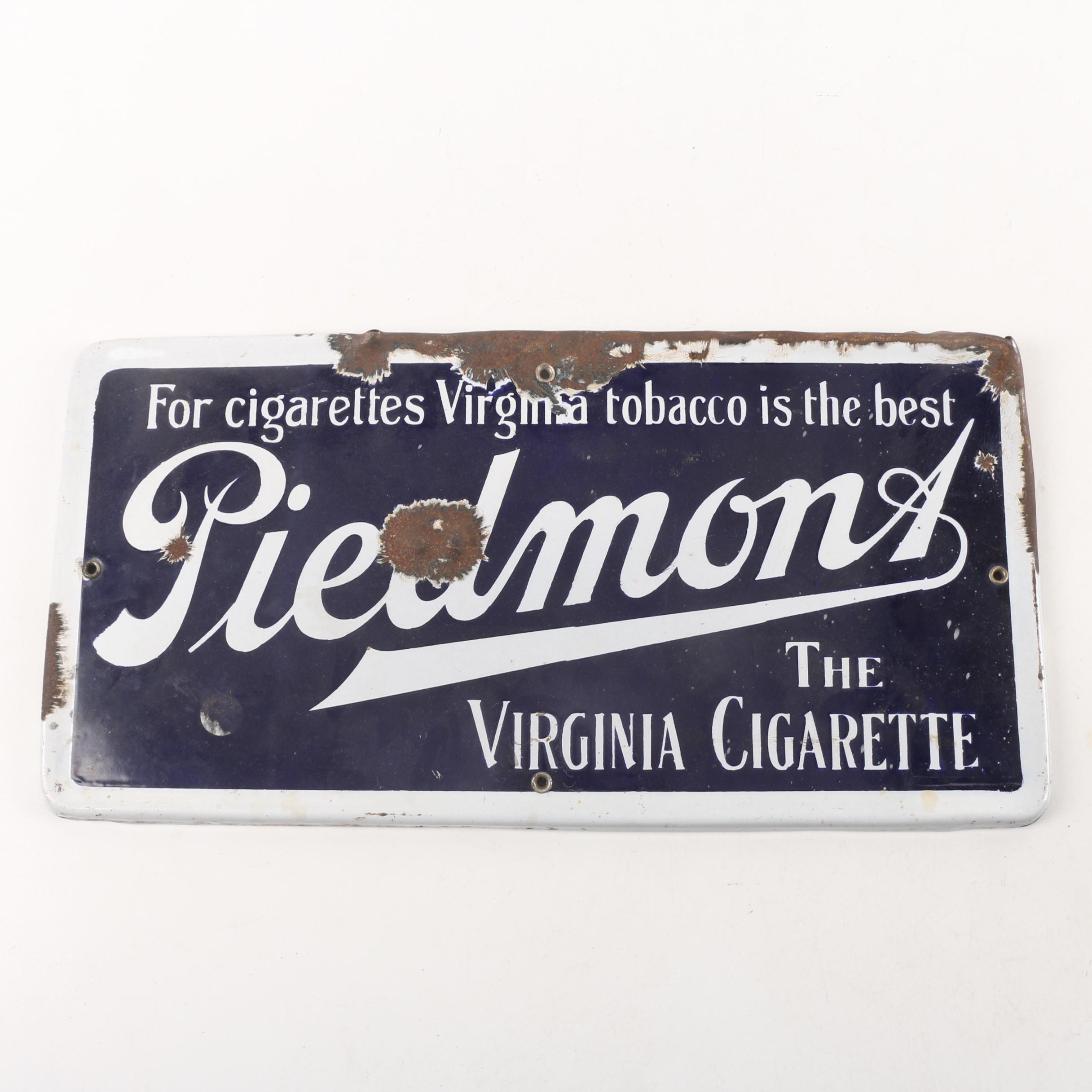 Vintage Piedmont "The Virginia Cigarette" Sign