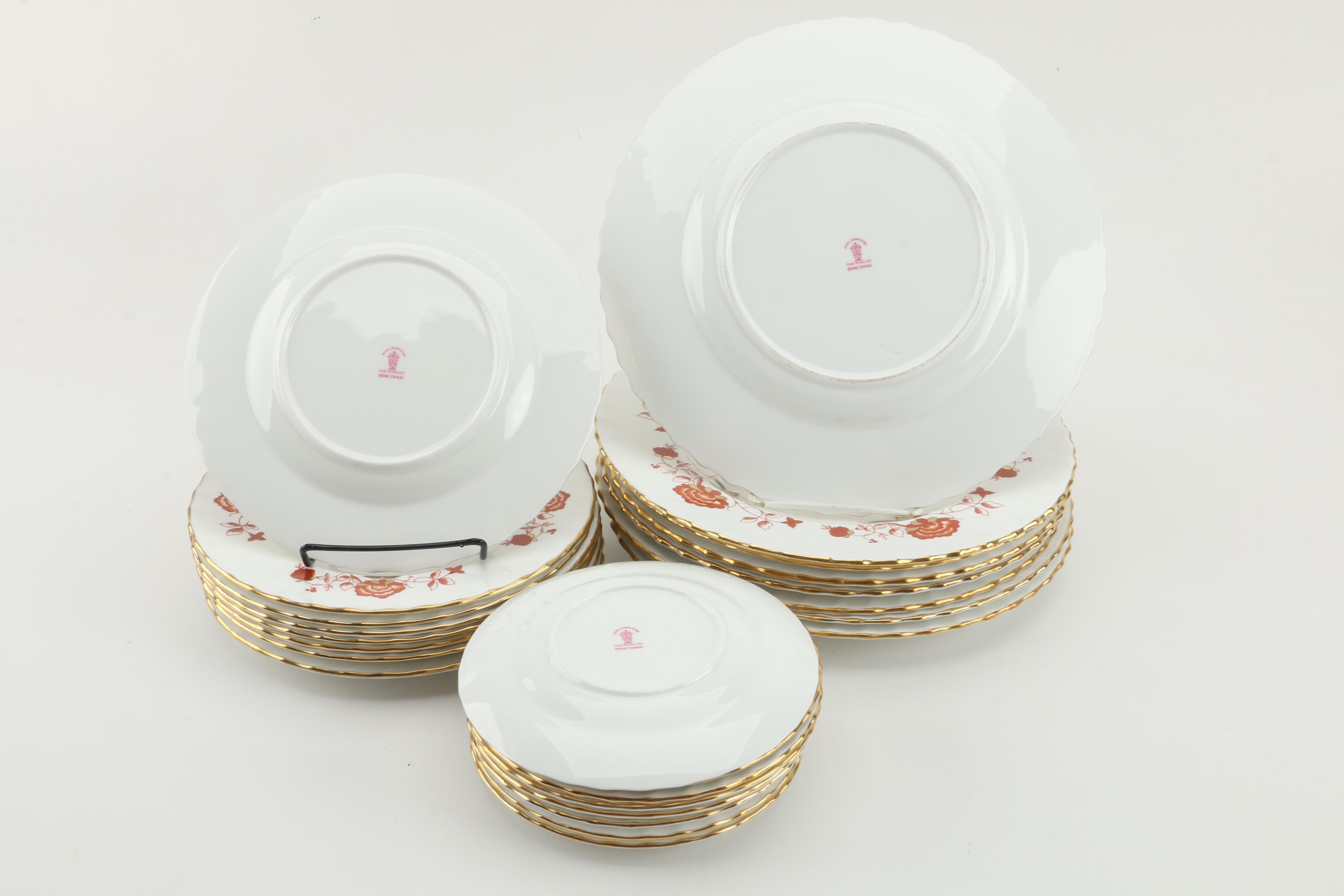 Royal Crown Derby "Bali" Bone China Dinnerware Circa 1975 - 1992