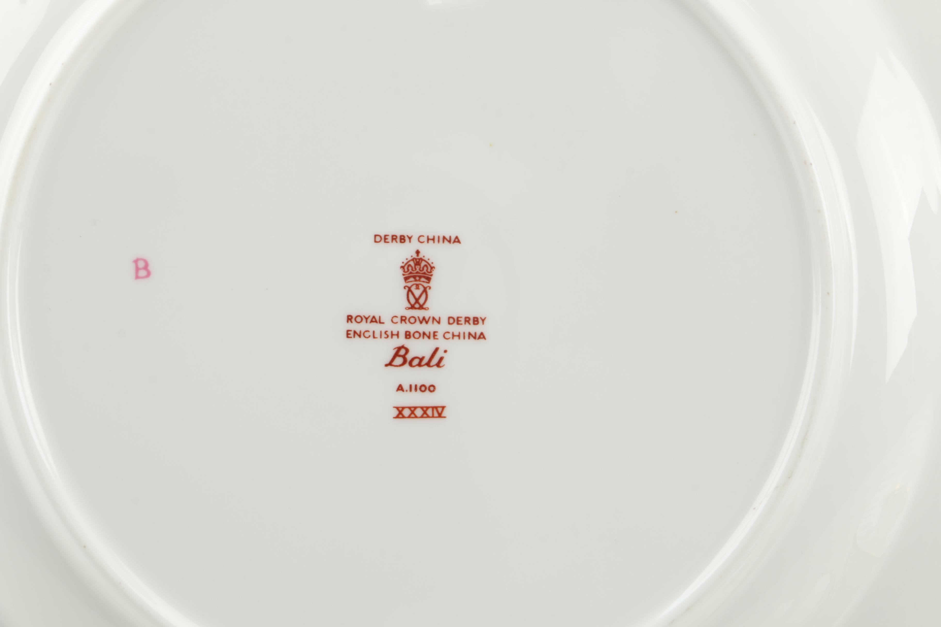 Royal Crown Derby "Bali" Bone China Dinnerware Circa 1975 - 1992