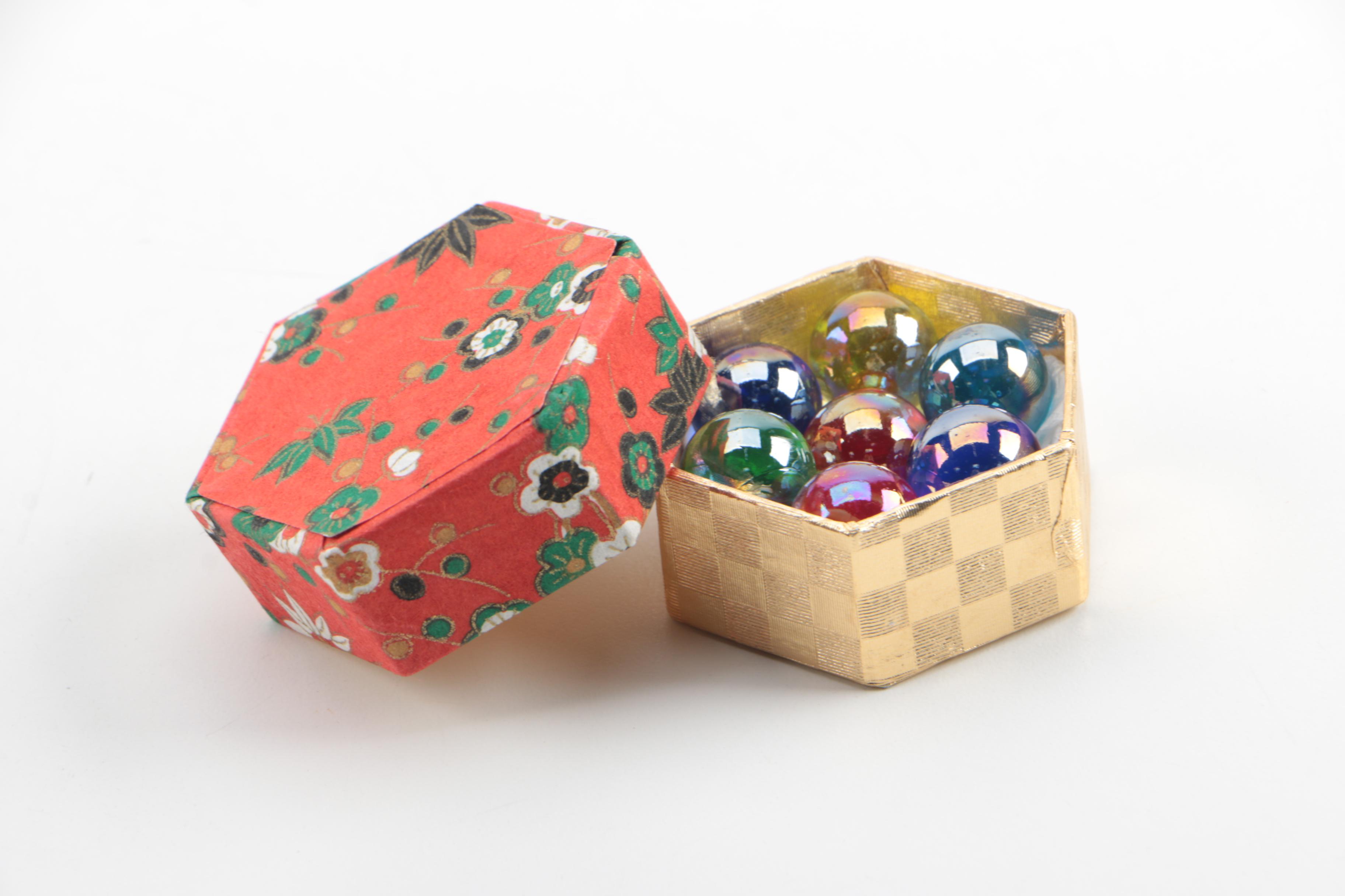 Asian Souvenirs and Decor Including JW Stannard Energy Chime and Baoding Balls