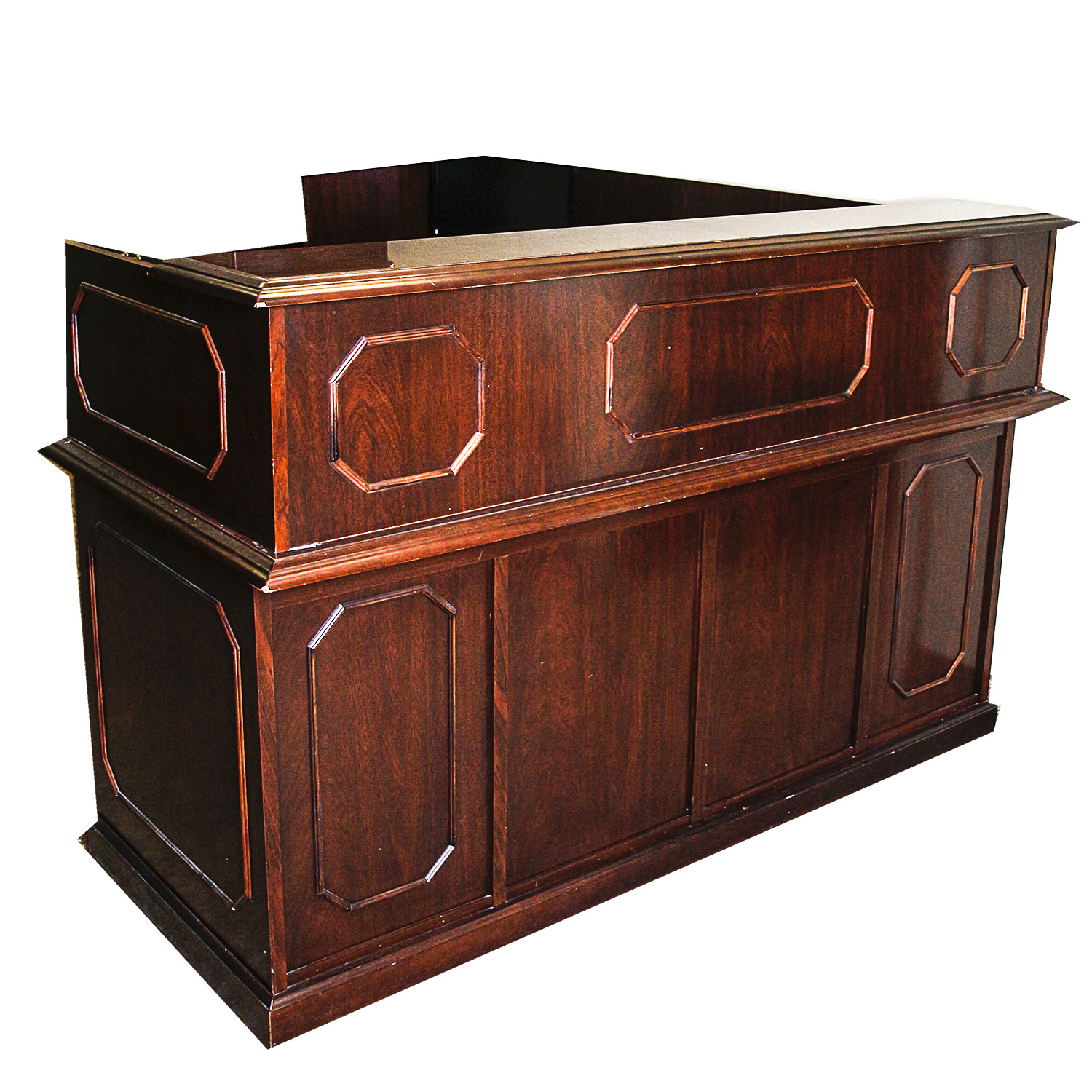 L-Shaped Desk Unit with Privacy Panel Top