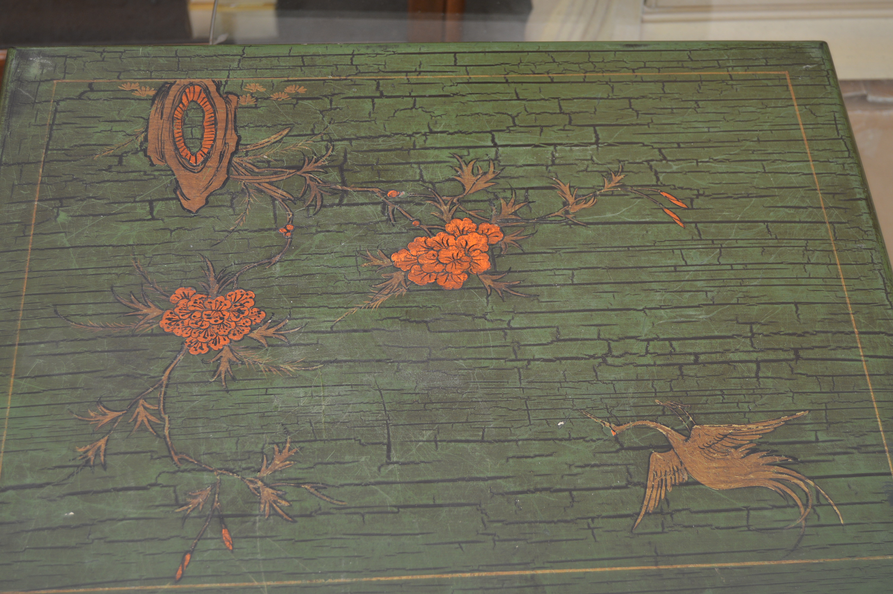 Matched Pair of Painted Asian Inspired Tables