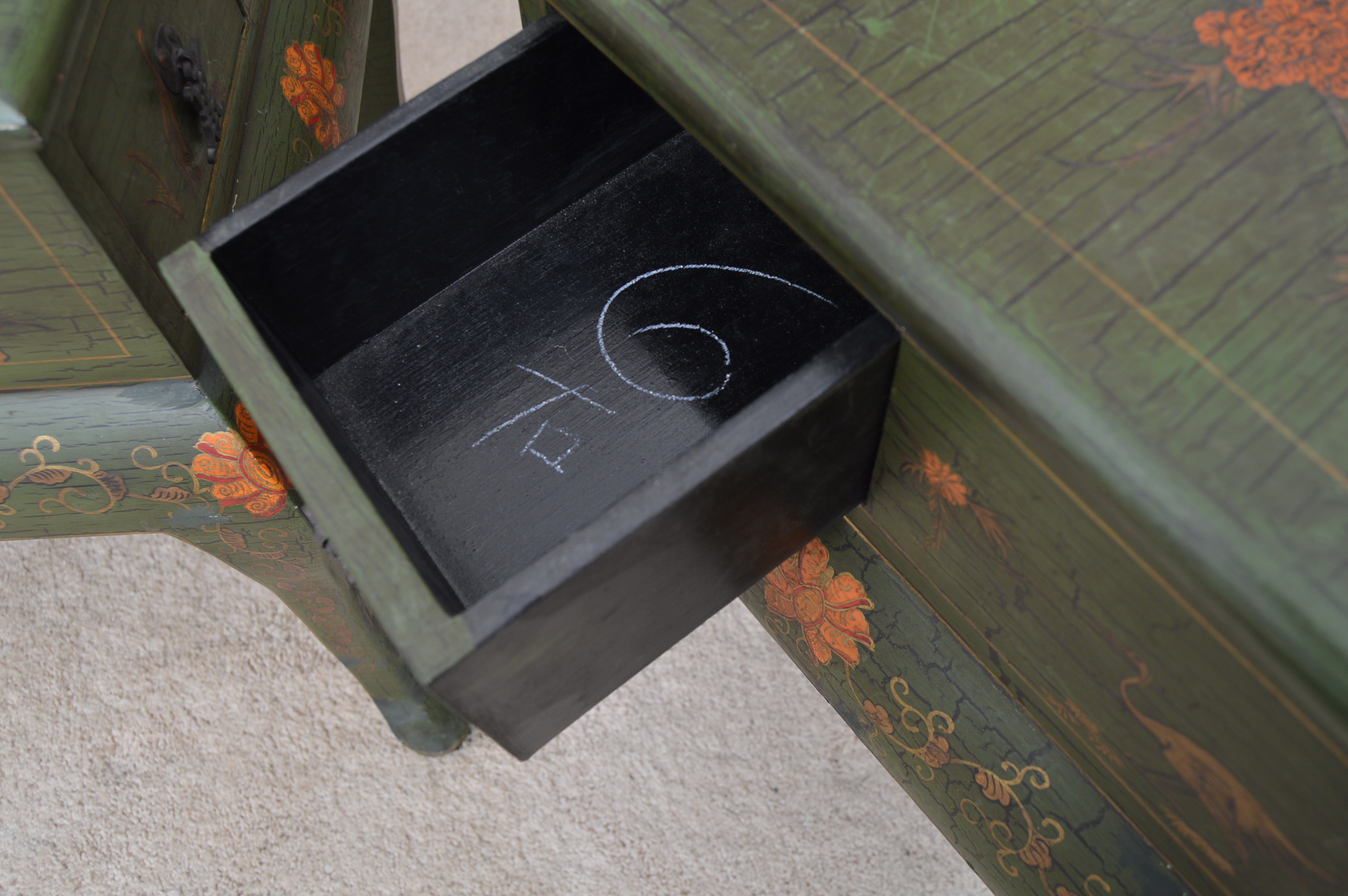 Matched Pair of Painted Asian Inspired Tables