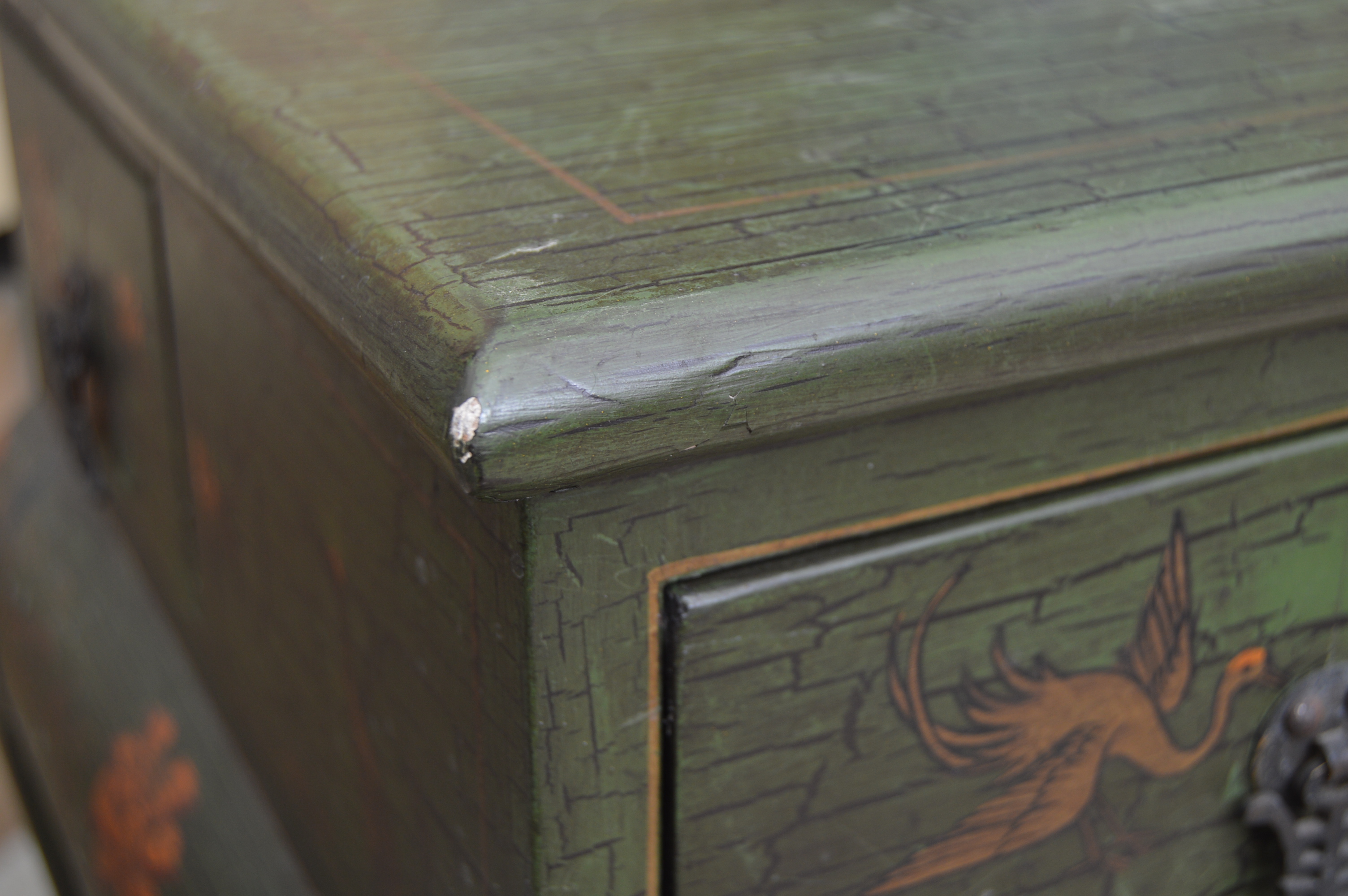 Matched Pair of Painted Asian Inspired Tables