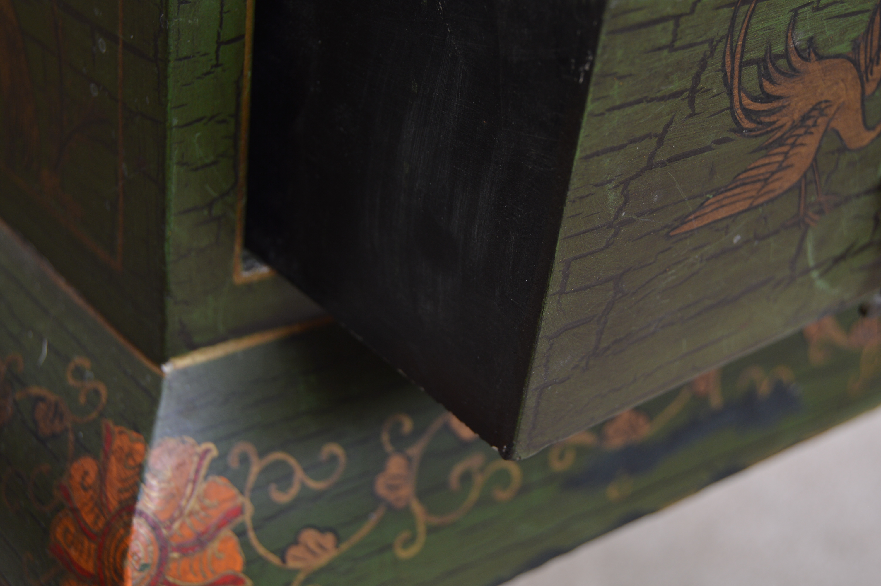 Matched Pair of Painted Asian Inspired Tables