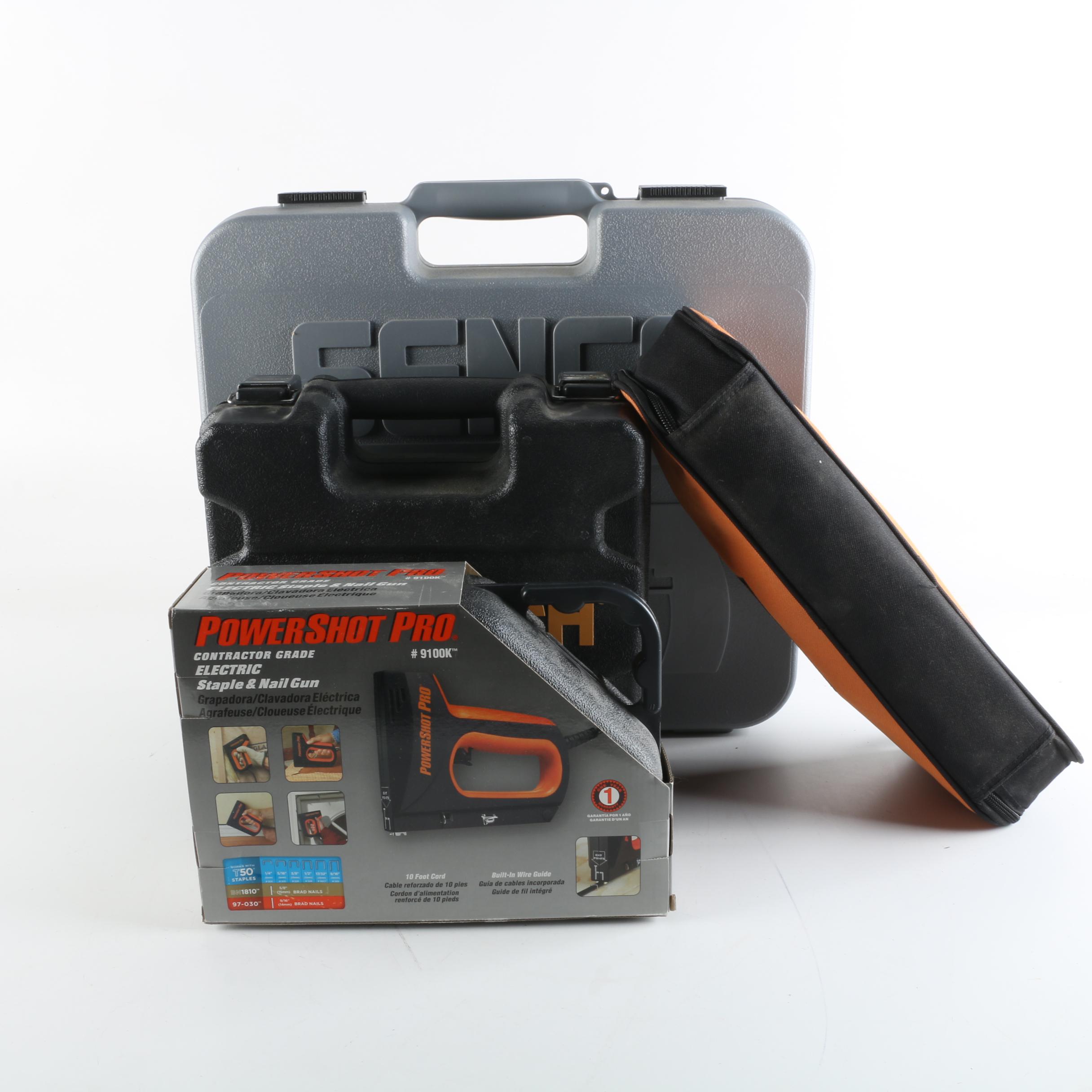 Power Tools Including Bostitch Brad Nailer, Ridgid Jobmax, and More