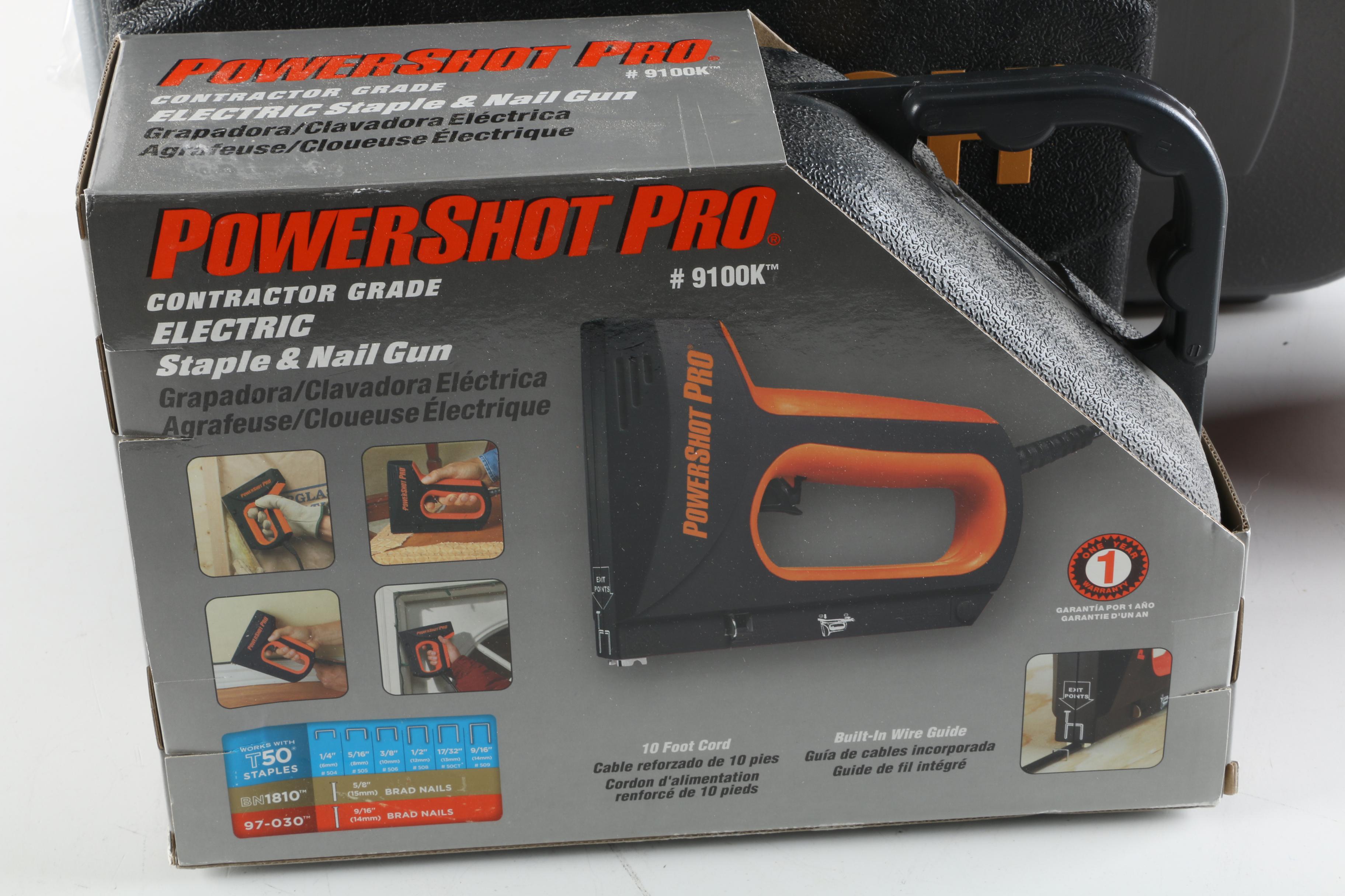 Power Tools Including Bostitch Brad Nailer, Ridgid Jobmax, and More