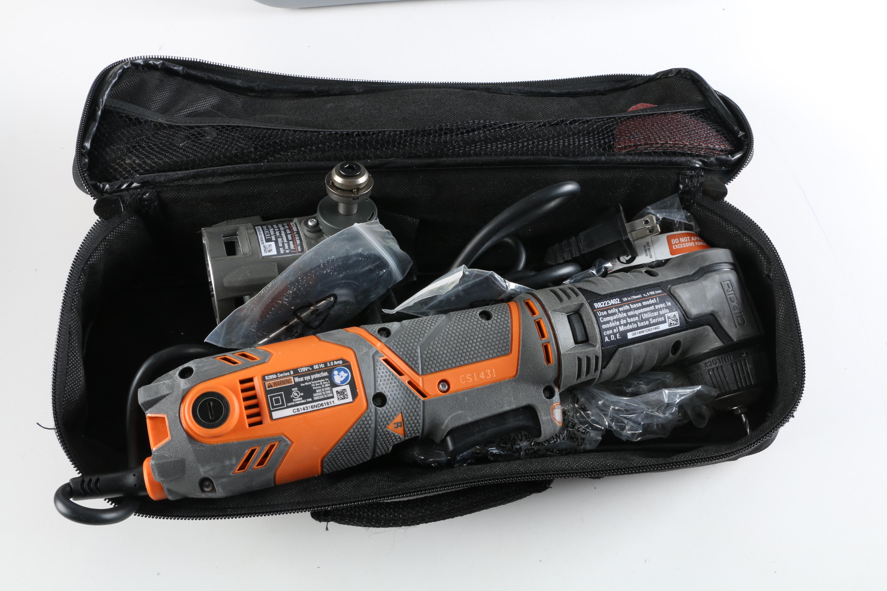 Power Tools Including Bostitch Brad Nailer, Ridgid Jobmax, and More
