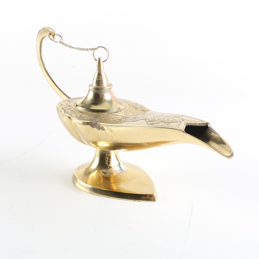 Indo-Persian Style Brass Oil Lamp