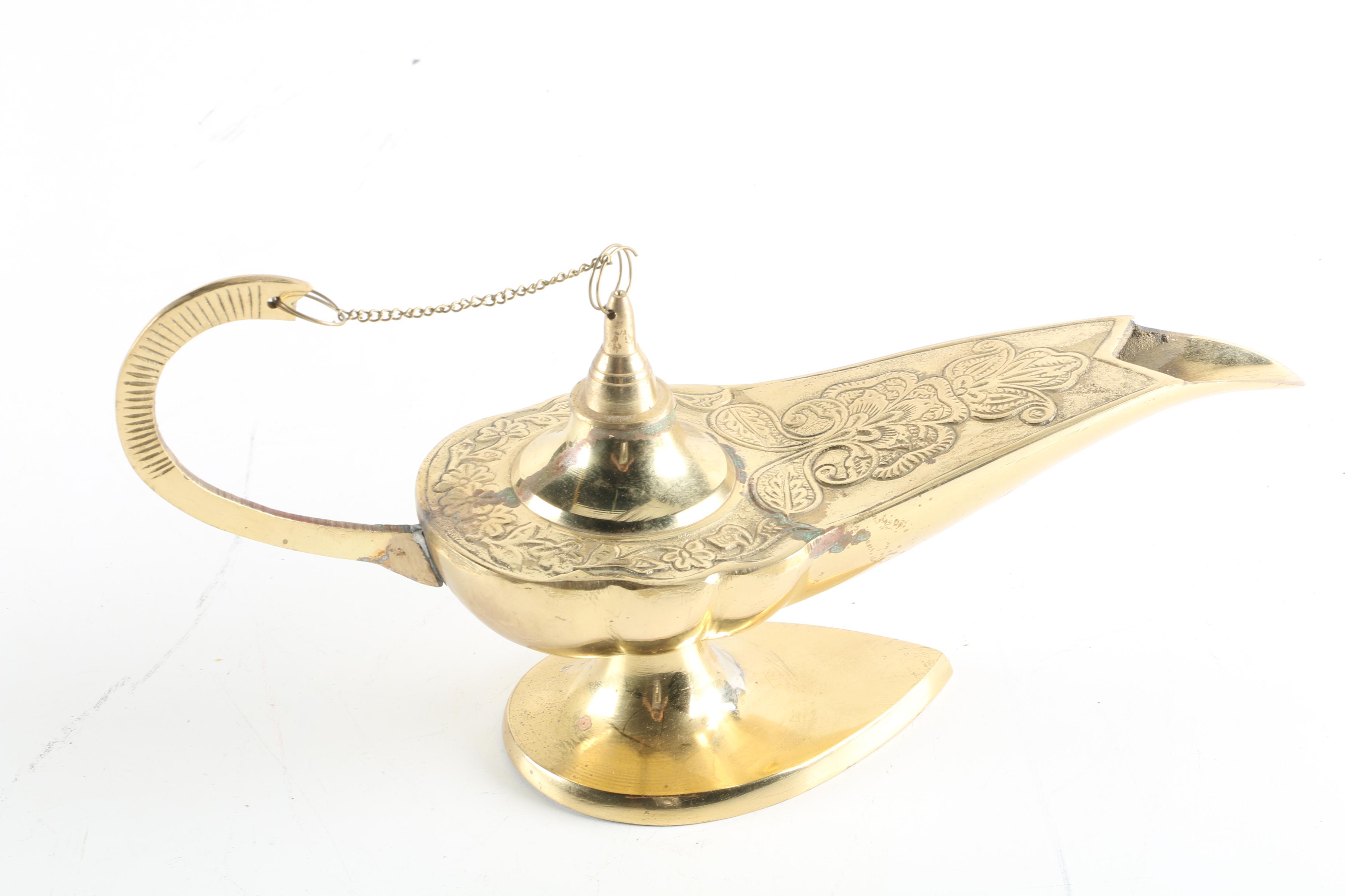 Indo-Persian Style Brass Oil Lamp