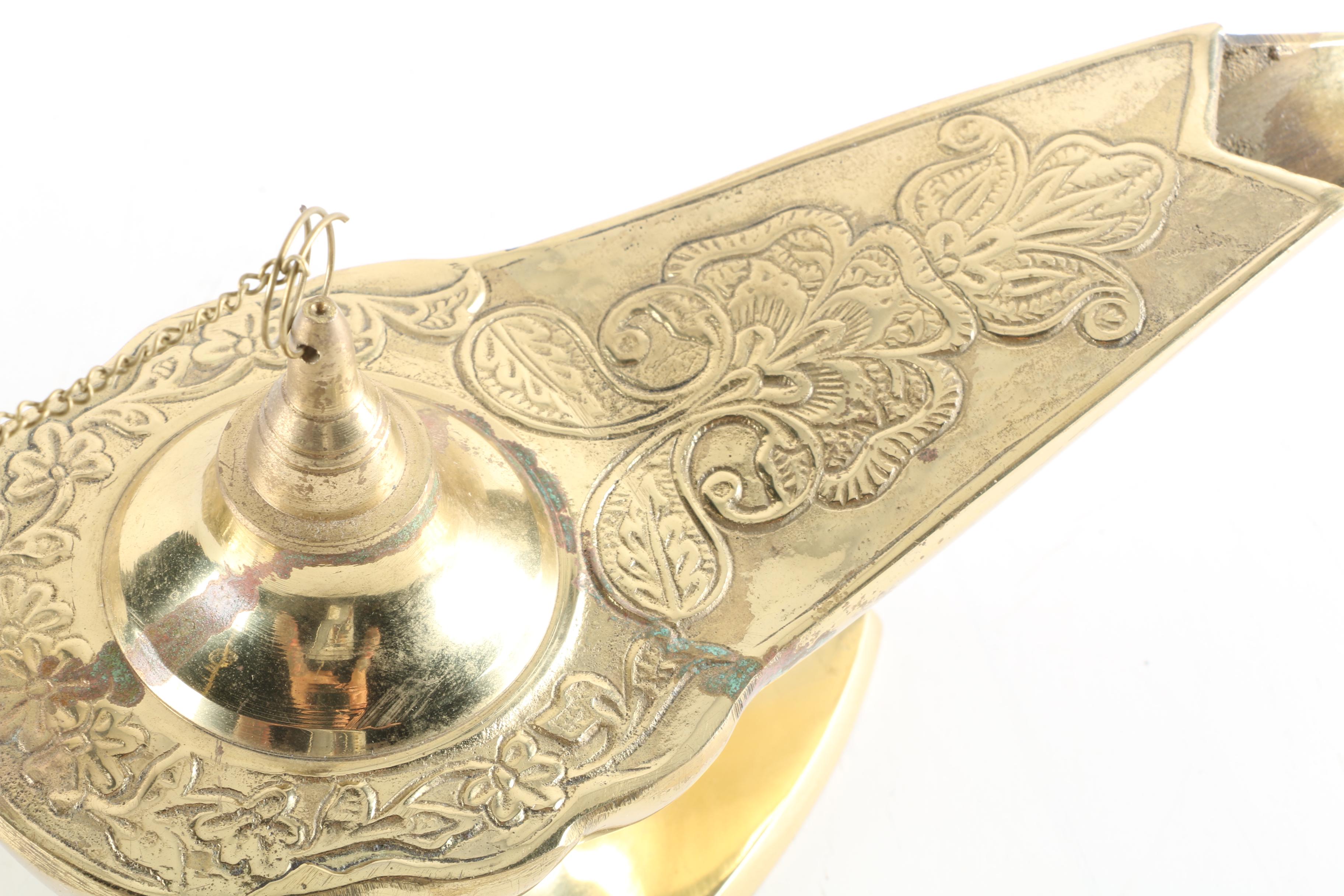Indo-Persian Style Brass Oil Lamp