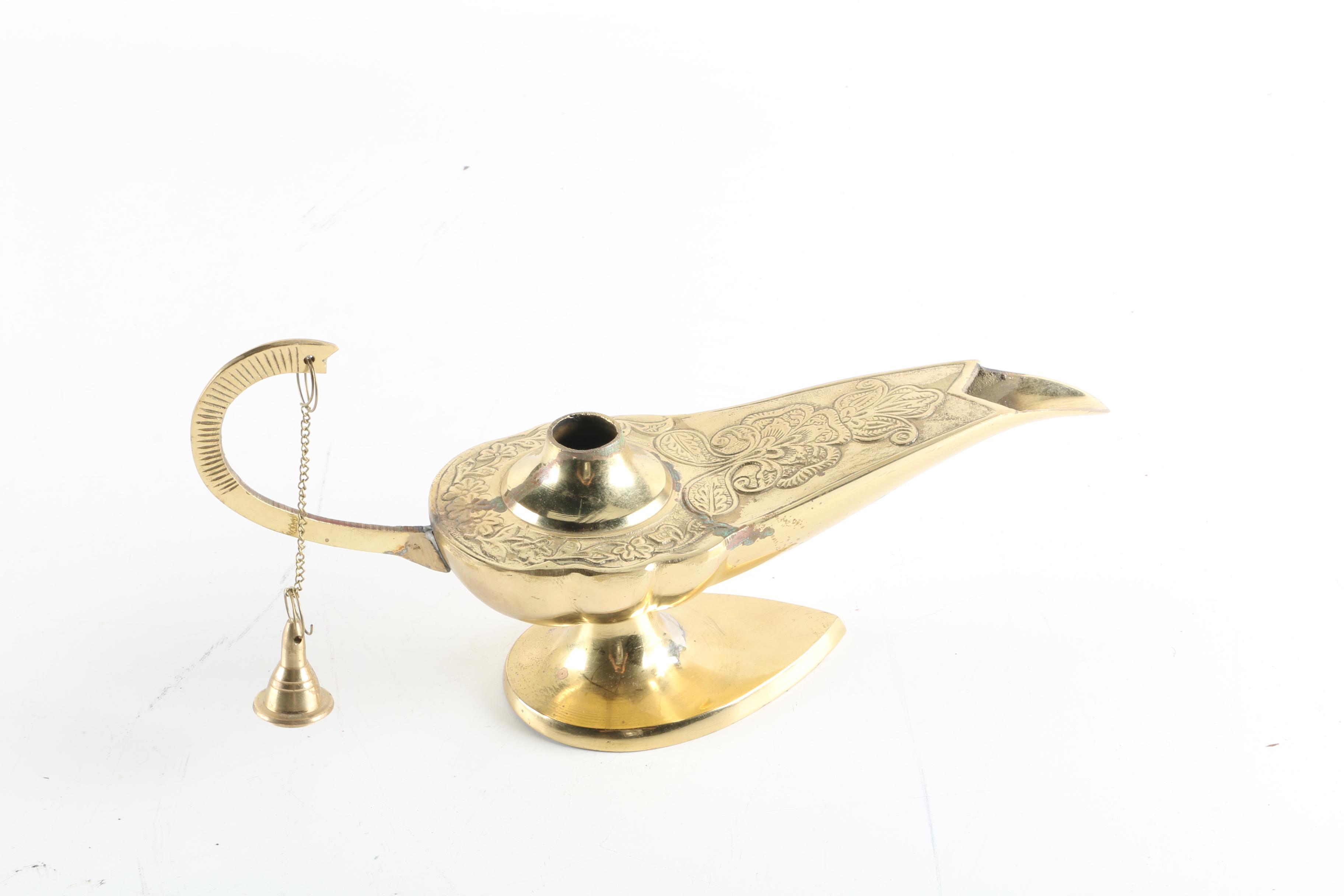 Indo-Persian Style Brass Oil Lamp