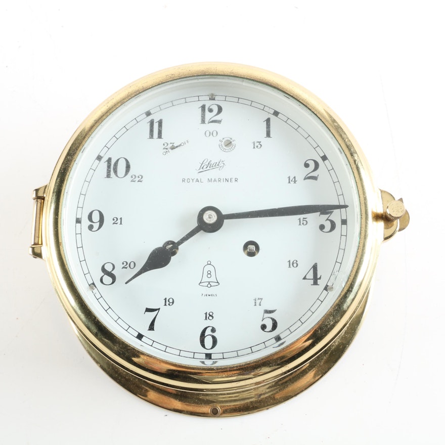 Schatz "Royal Mariner" Brass Ship's Clock