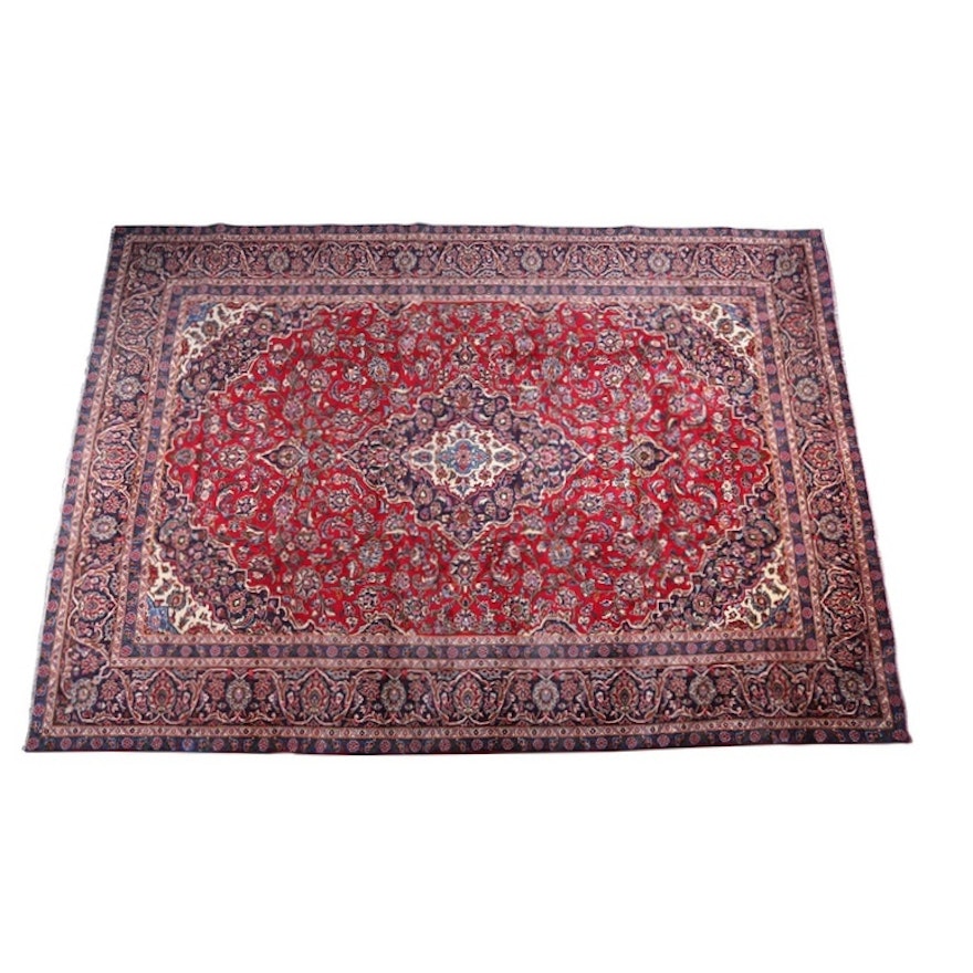 Finely Hand-Knotted Persian Isfahan Wool Room Sized Rug