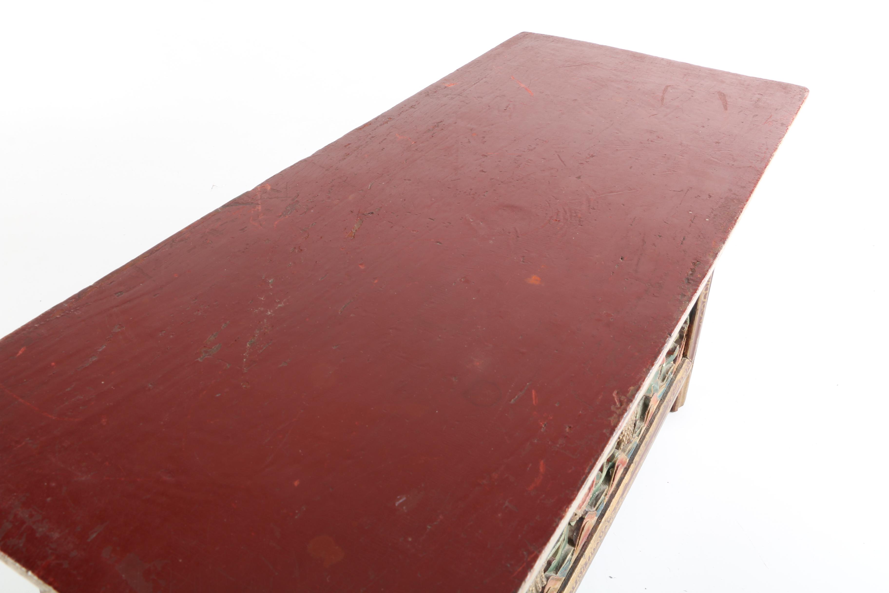 Vintage Tibetan Polychrome Folding Puja Table