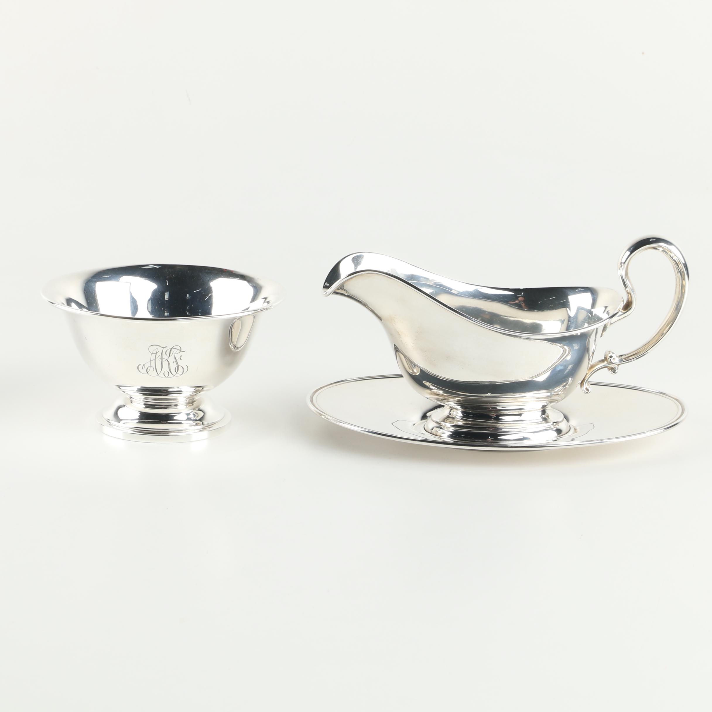 International Silver Co. Sterling Sauce Boat and Underplate with Randahl Bowl