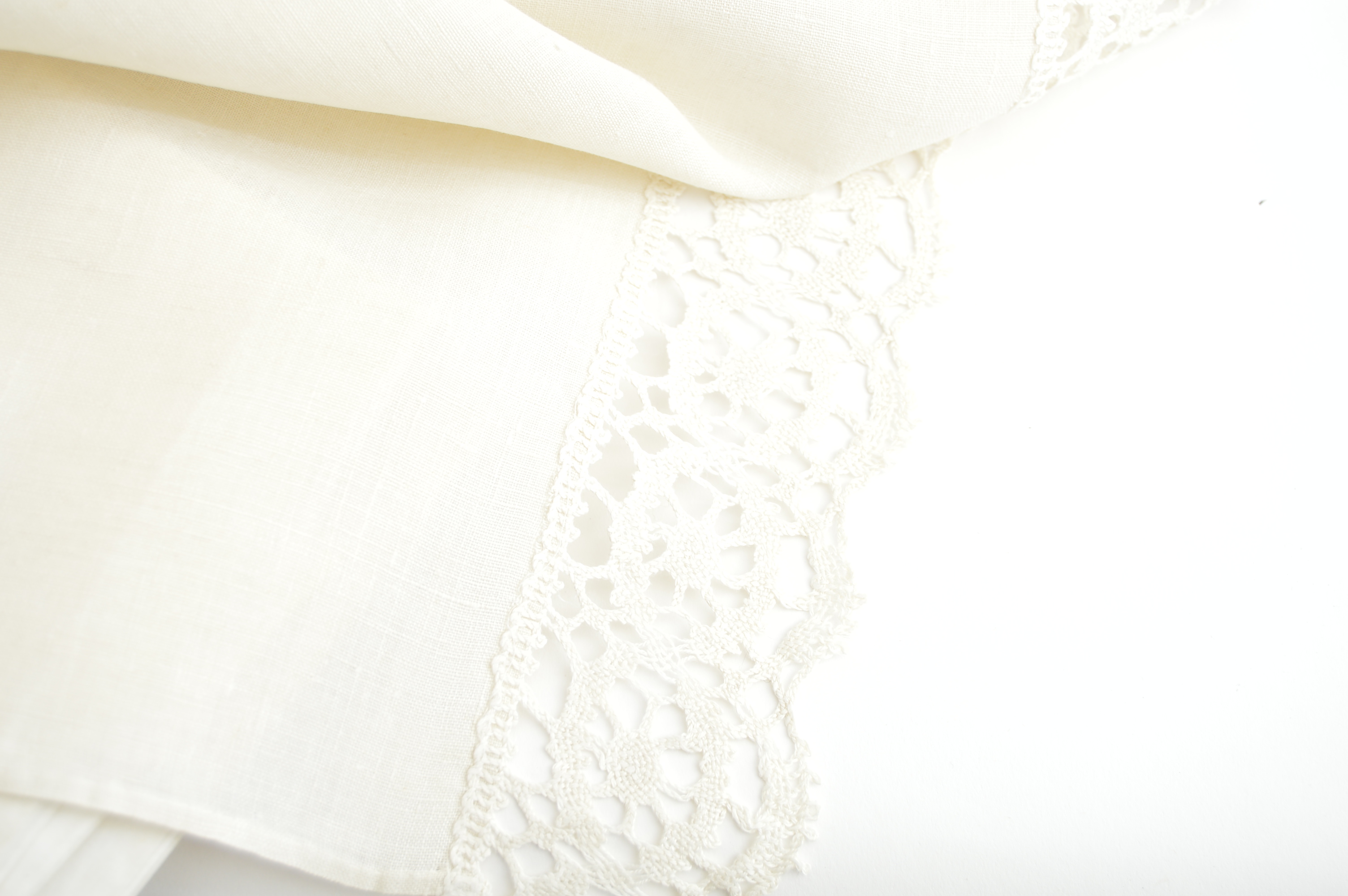 Vintage Embroidered Pillowcase, Bath and Table Linens in White