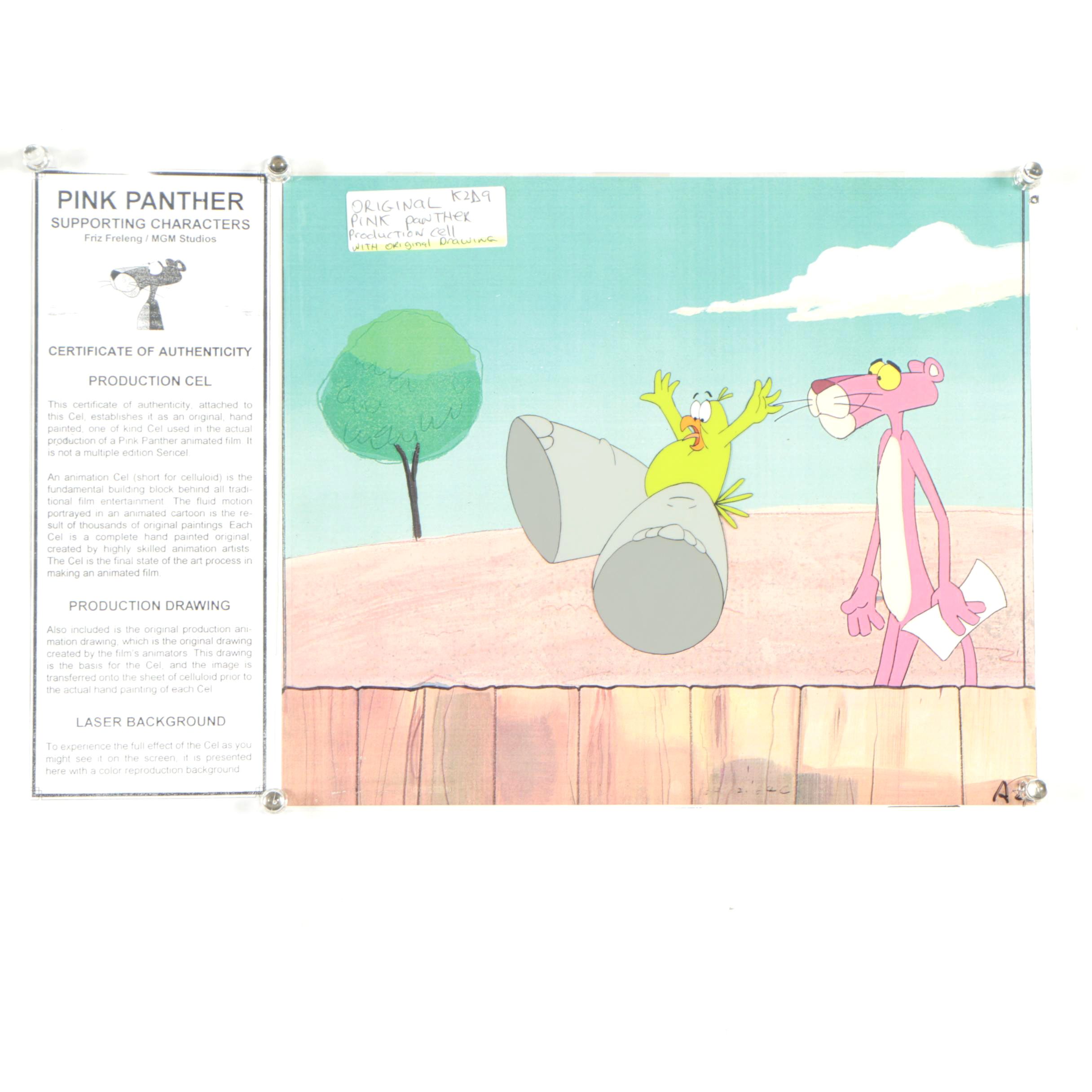 Pink Panther Supporting Character Animation Production Cel Setup and Drawing