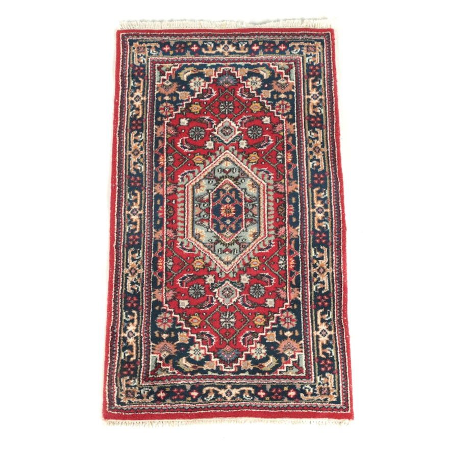 Hand-Knotted Indo-Persian Bijar Wool Accent Rug