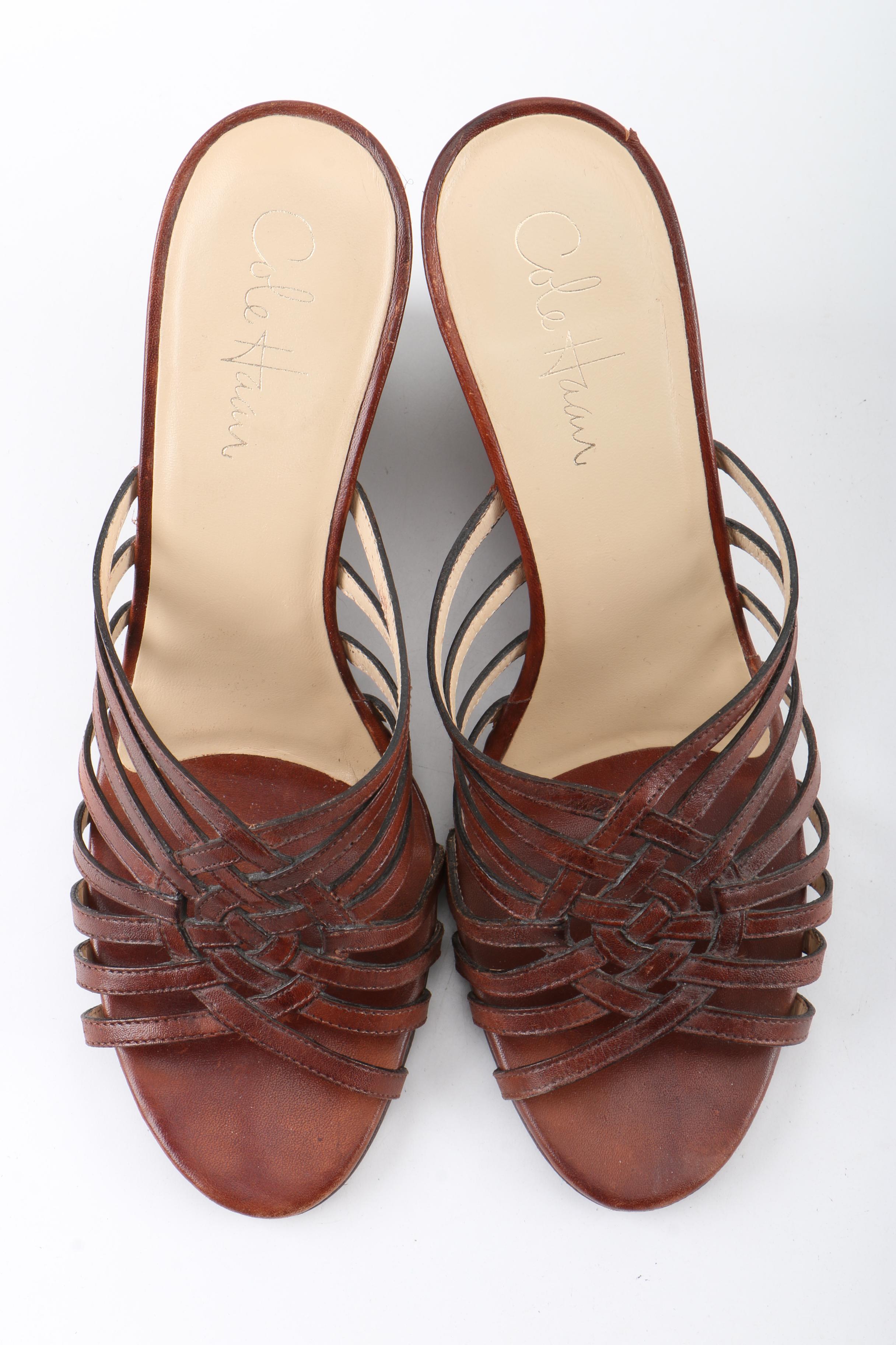 Women's Cole Haan Nike Air Brown Leather Wedge Sandals