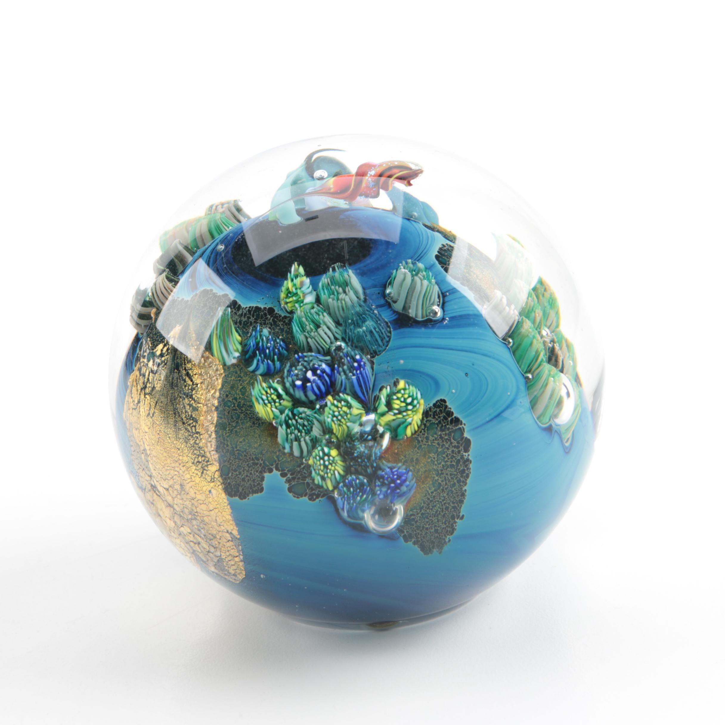 Josh Simpson Contemporary Art Glass "Planet" Paperweight